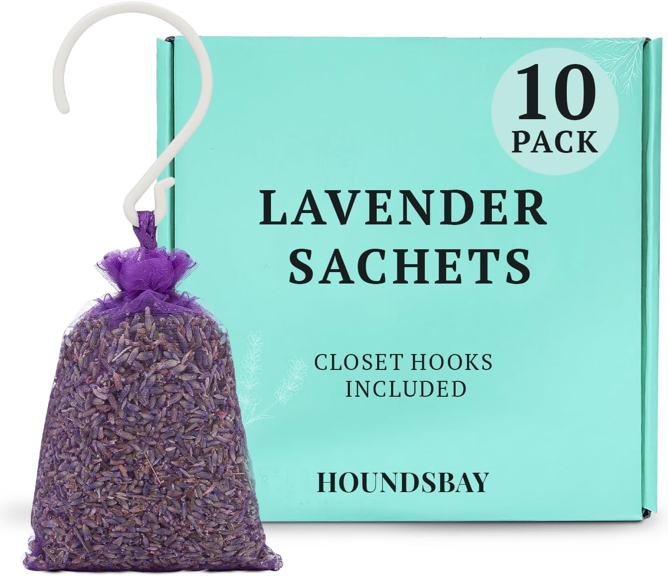 10 Lavender Sachet Bags with Hanger Hooks