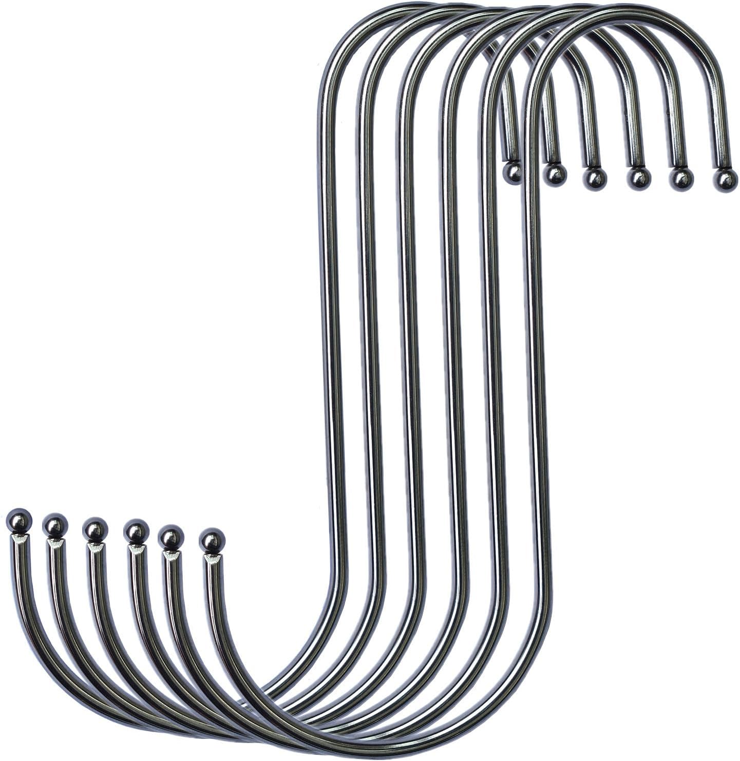 S Hooks Hanging Metal Hooks 6 Pack Stainless Steel 6 Inch