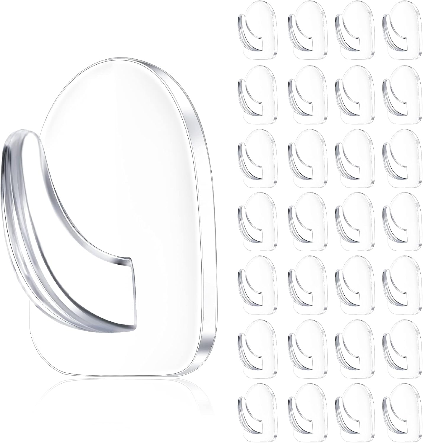 Jetec 60 Piece Clear Adhesive Wall Hooks