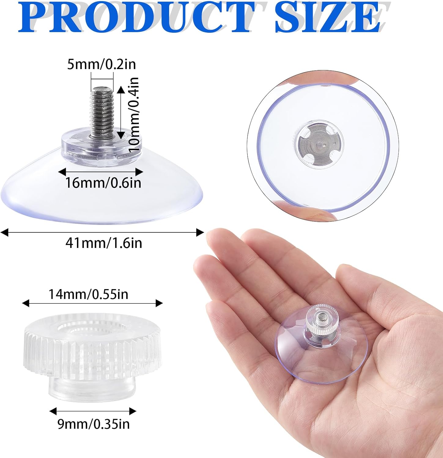 6pcs Clear Suction Cup Glass Pads for Window Decor