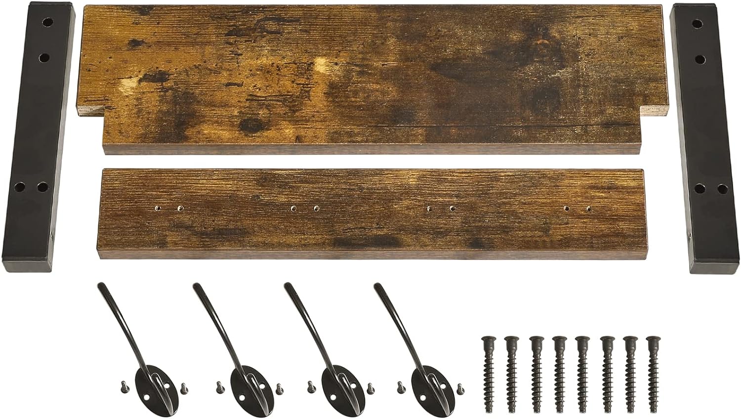 YMYNY Wall Coat Rack with 8 Hooks and Floating Shelf