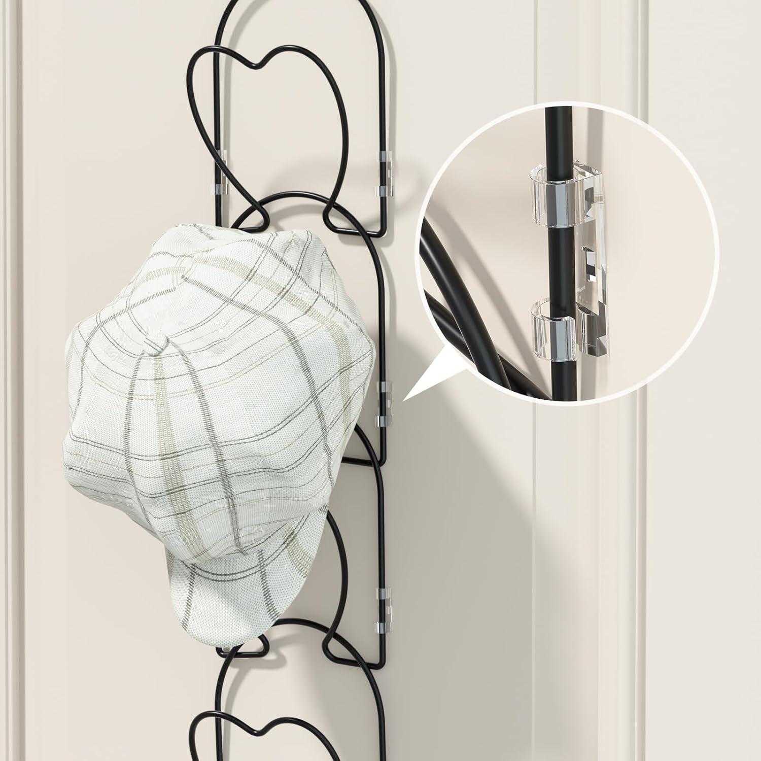 LINFIDITE 10 Pack Wall Hat Rack Organizer Black
