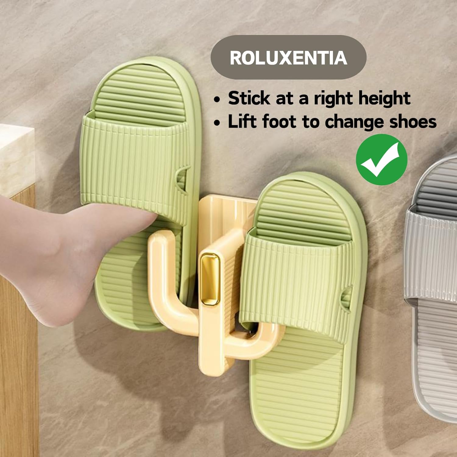 4 Pack Wall Mounted Shoe Rack - White Green Hanging Organizer