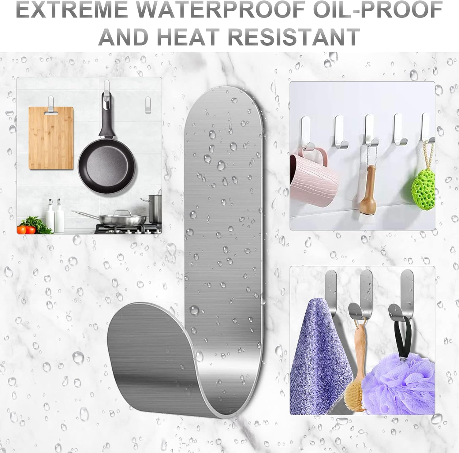 Self Adhesive Towel Hooks 20 Pack 304 Stainless Steel