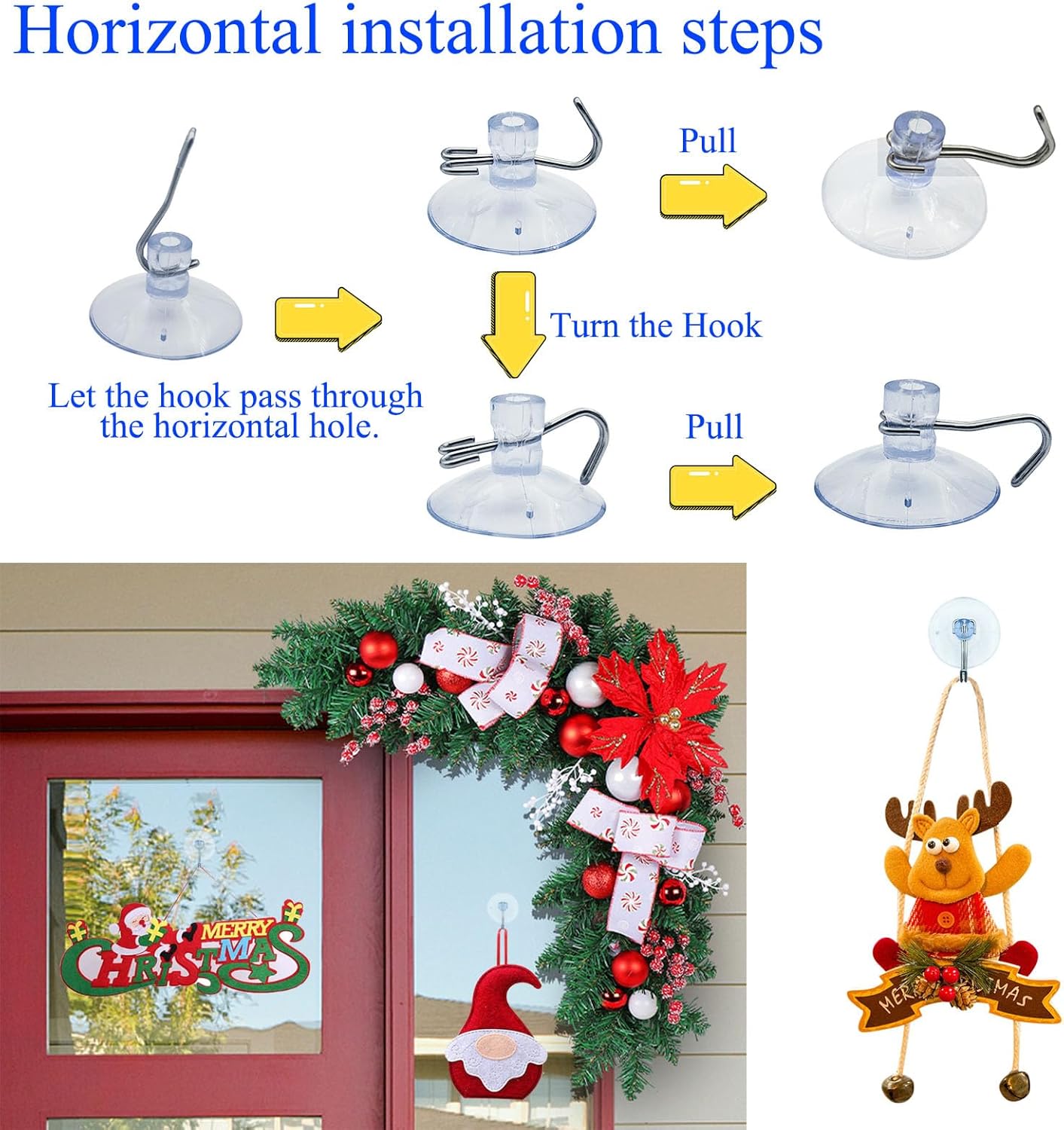 Clear PVC Suction Cups Hooks for Home Organization 6PCS