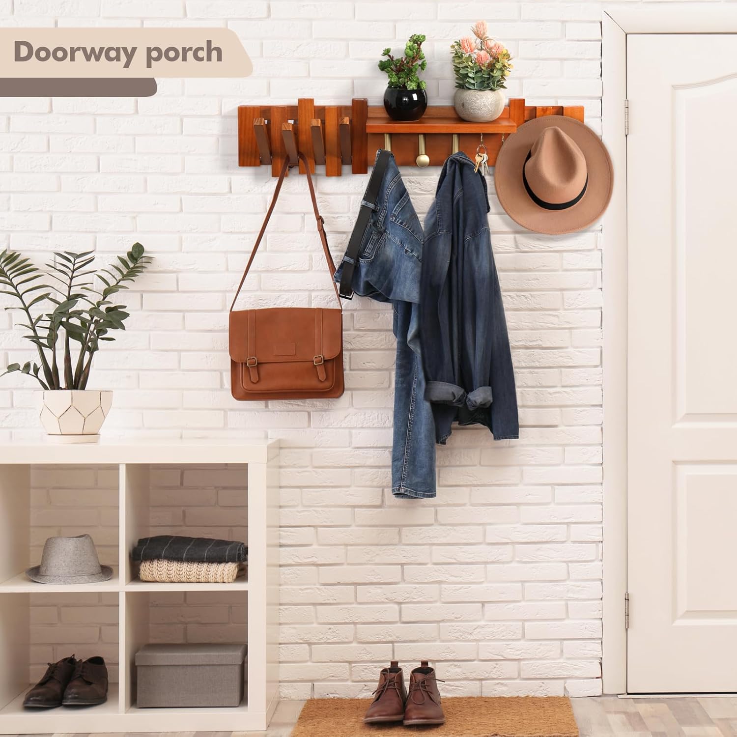 Zingoetrie Wood Coat Rack Wall Mount with 11 Hooks