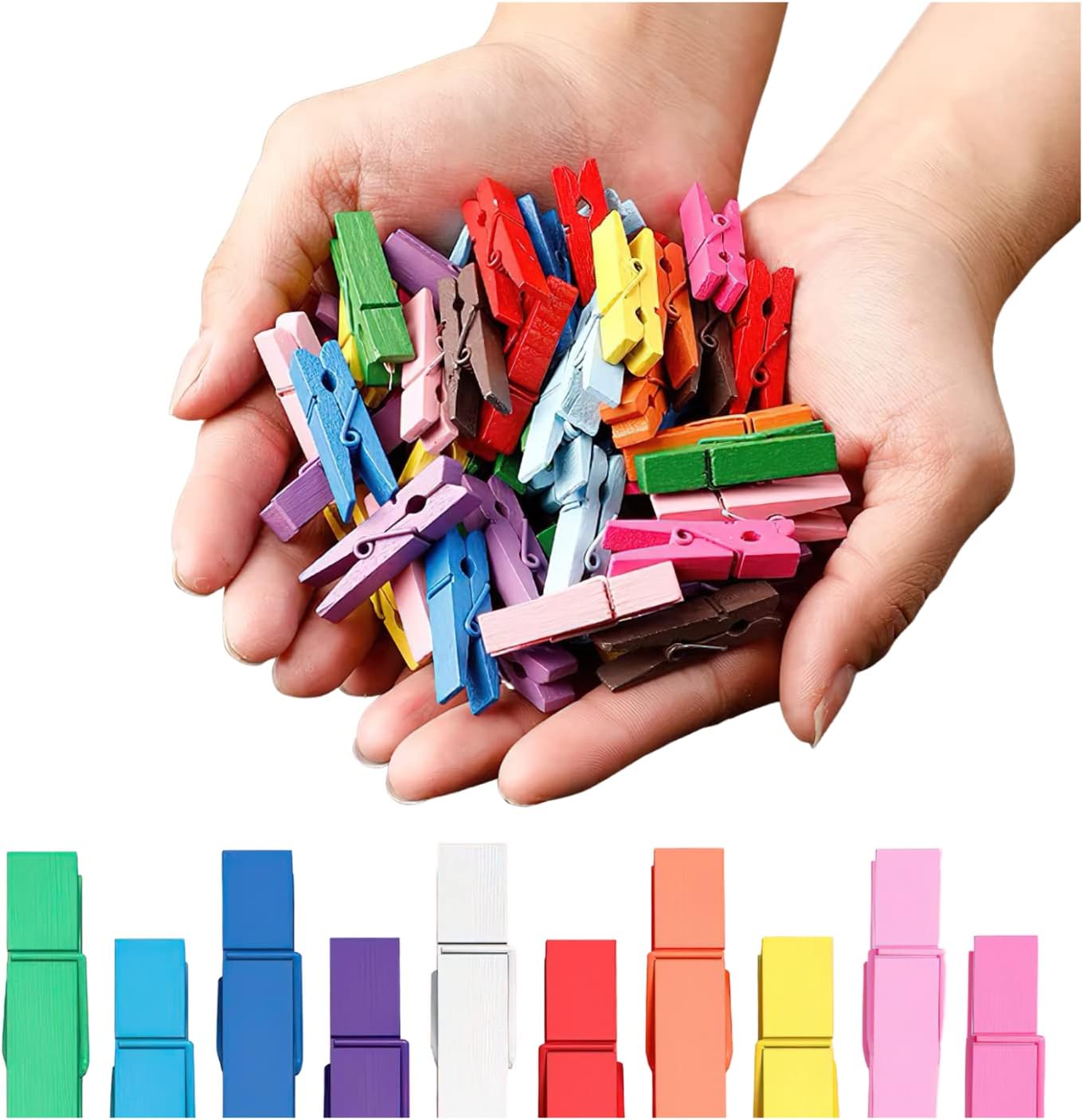 Small Clothespins 14 Inch 100 PCS Birchwood Mini Clothespins with Storage Bag