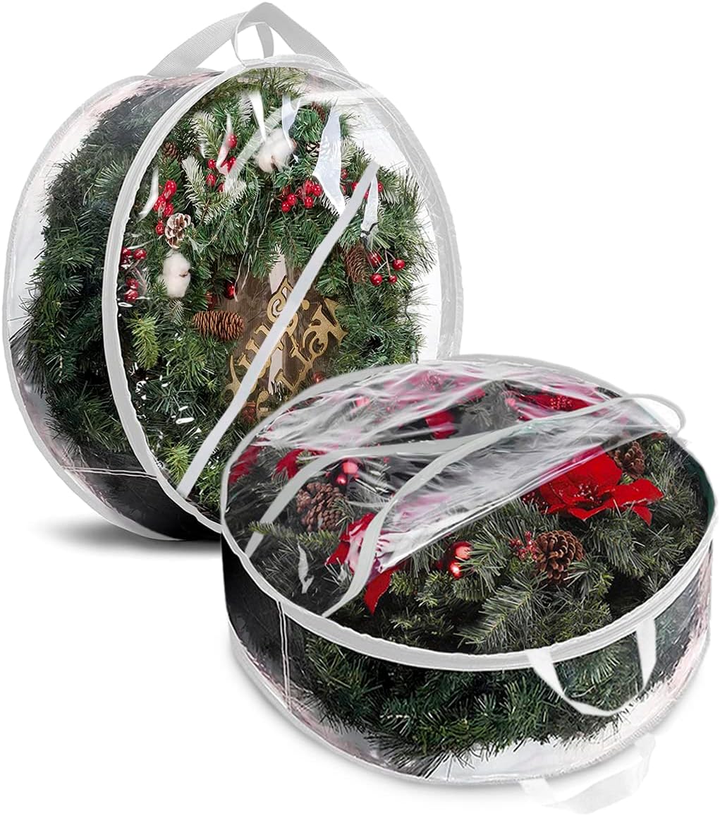ProPik 24 Inch Clear Wreath Storage Bag 2 Pack