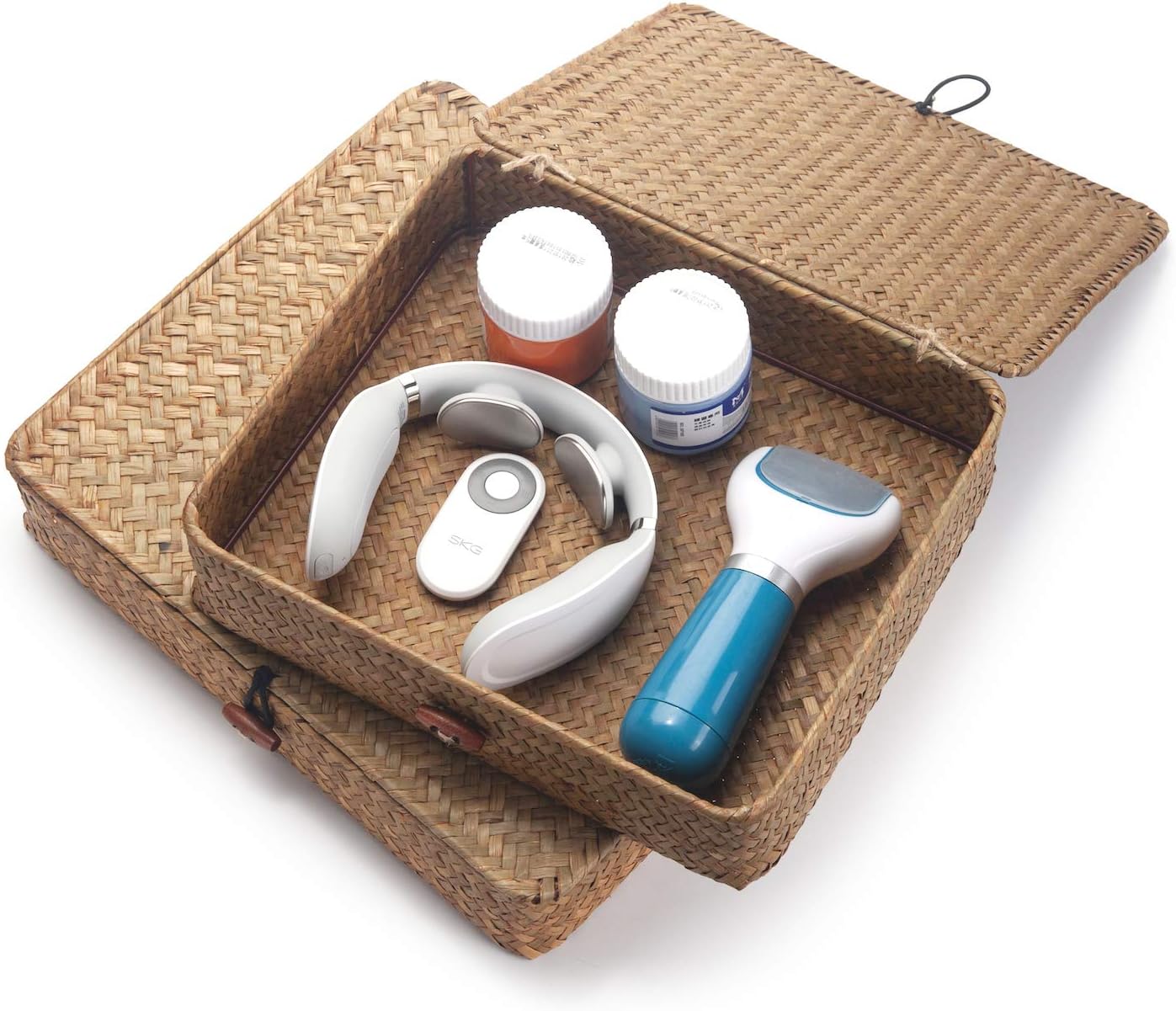 Seagrass Storage Basket Box with Lid Set of 2