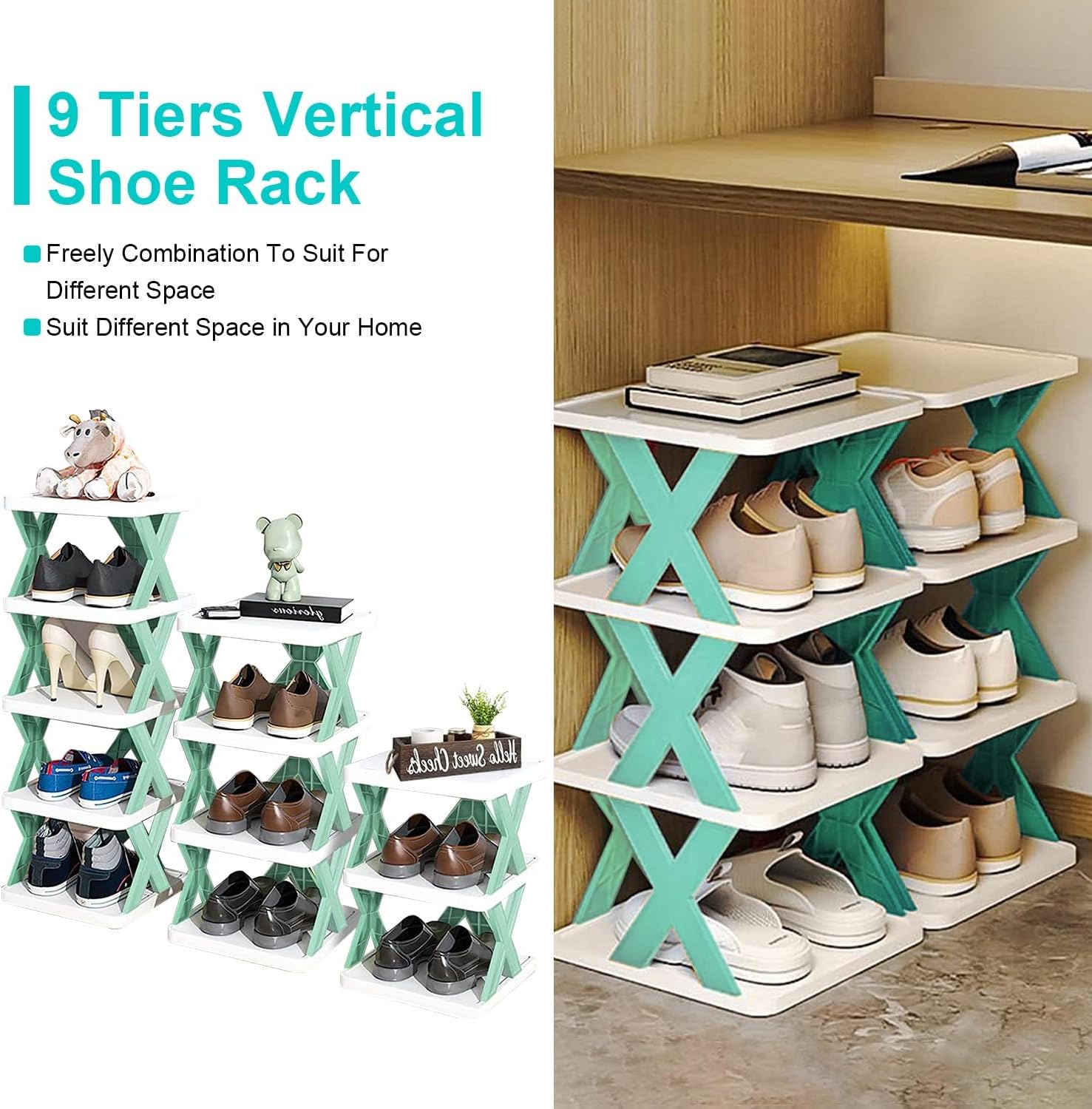 iMounTEK 9 Tier Free Standing Shoe Rack
