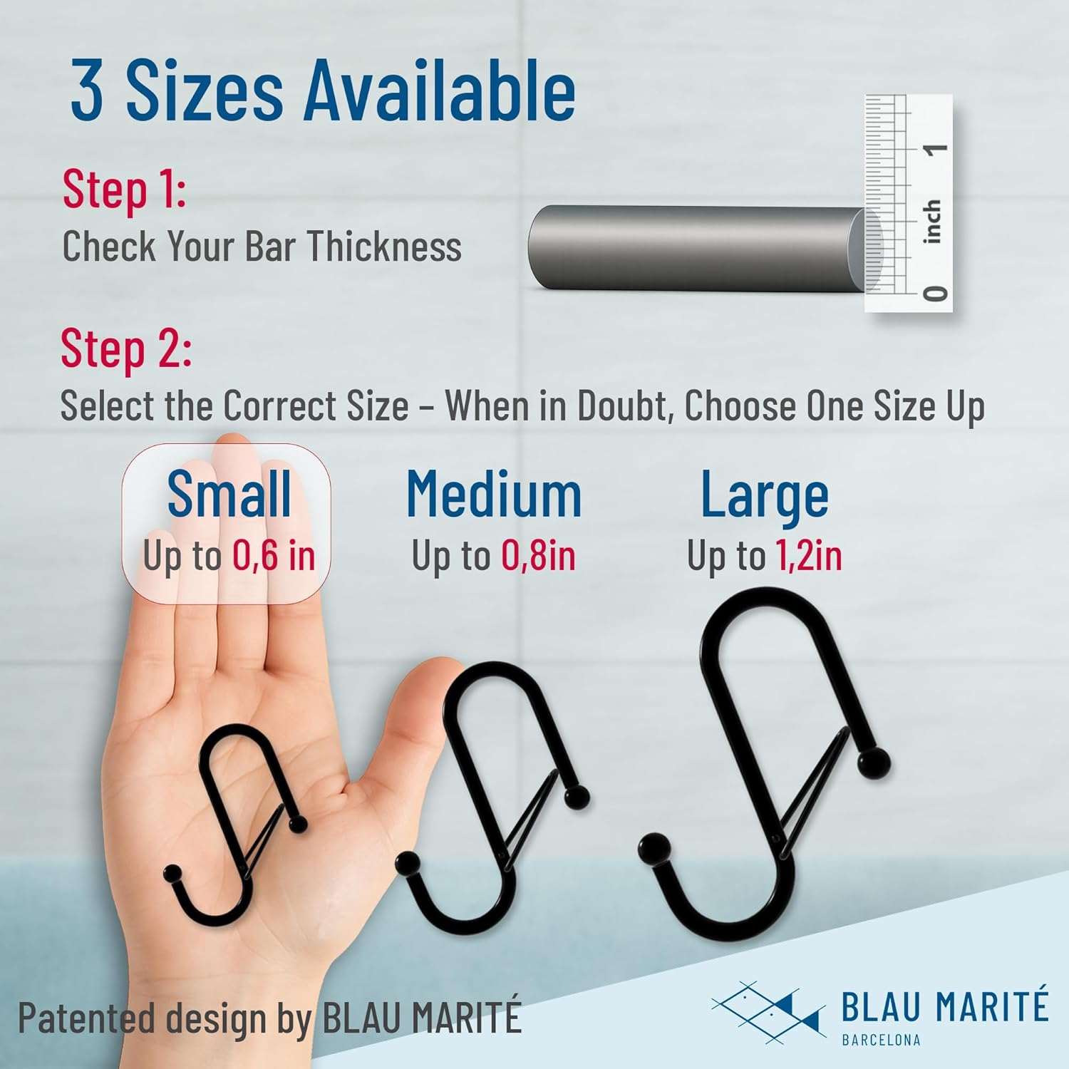 10-Pack Silver S Hooks with Safety Buckle