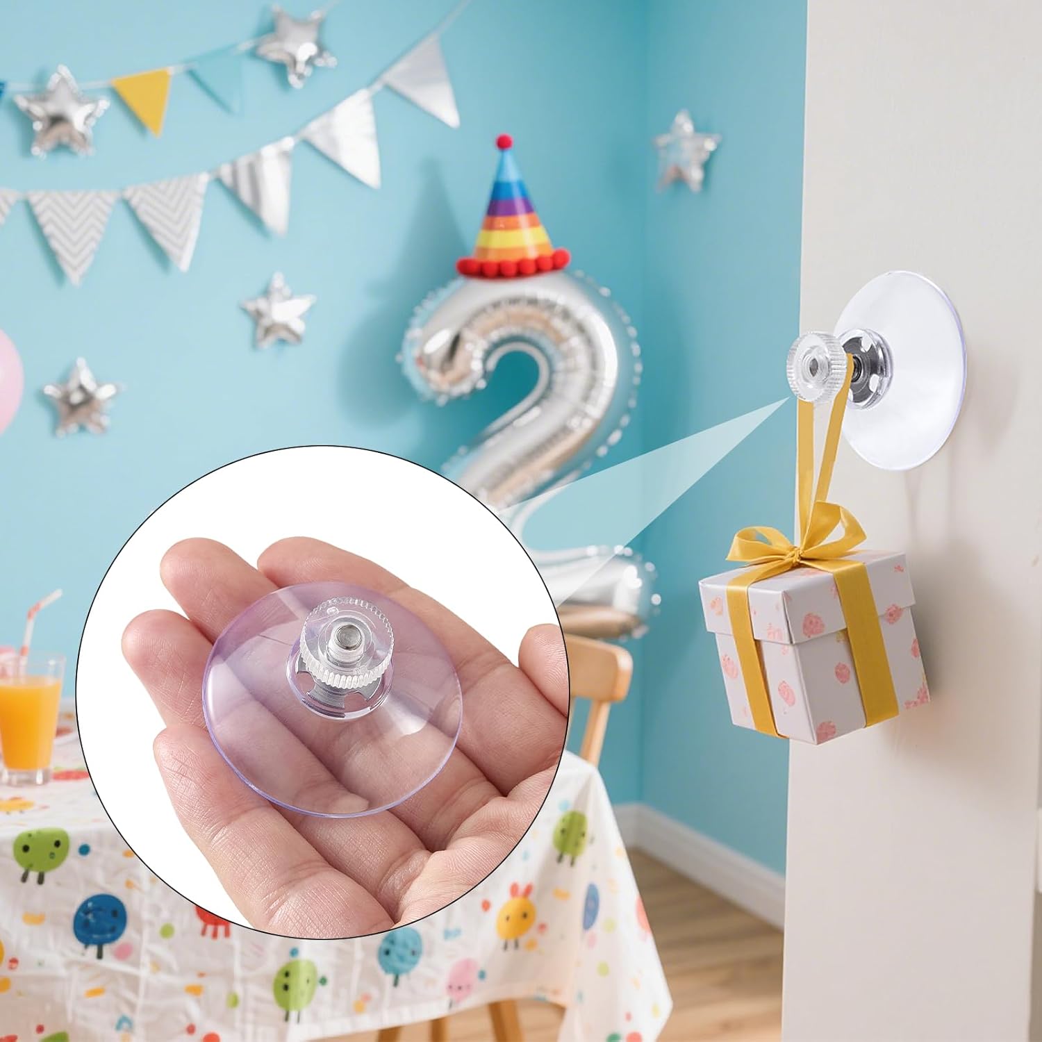 6pcs Clear Suction Cup Glass Pads for Window Decor