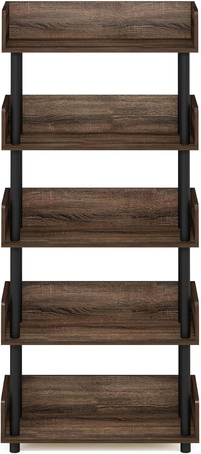 Furinno 5-Tier Toolless Display Rack Walnut