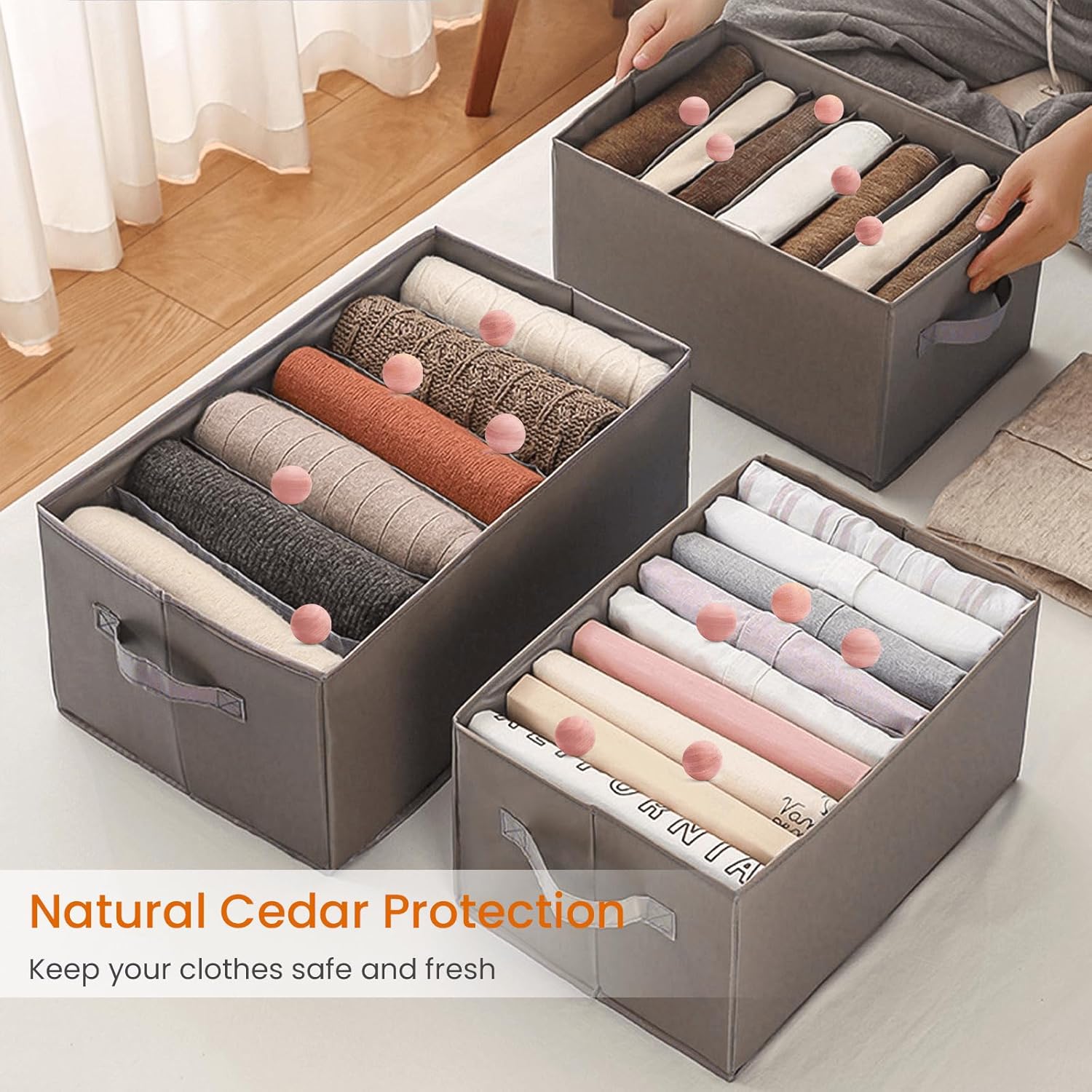 Homode Cedar Blocks for Clothes Storage 50 Pcs