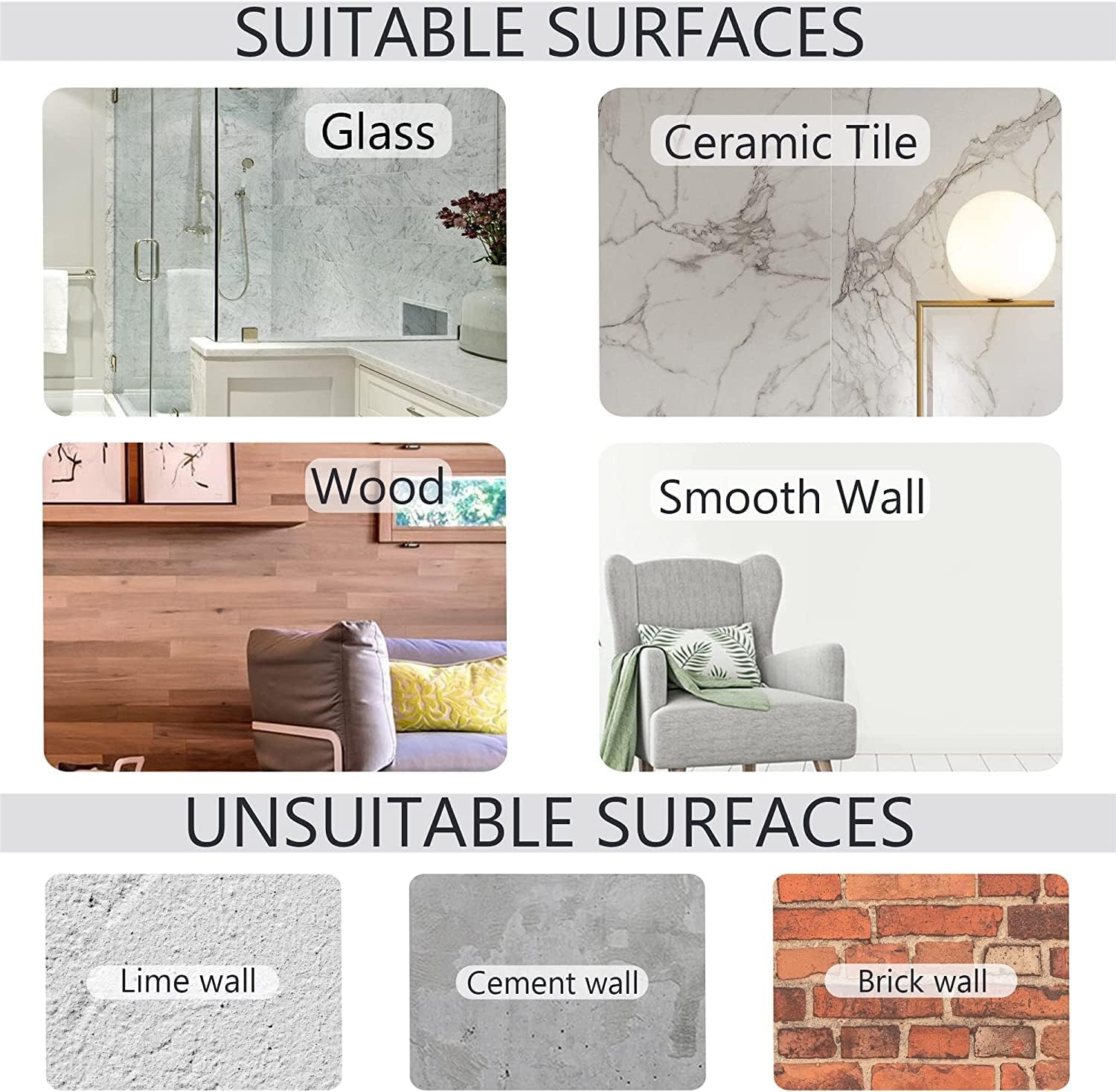 Clear Adhesive Hooks 4pcs Shower Wall Razor Holder