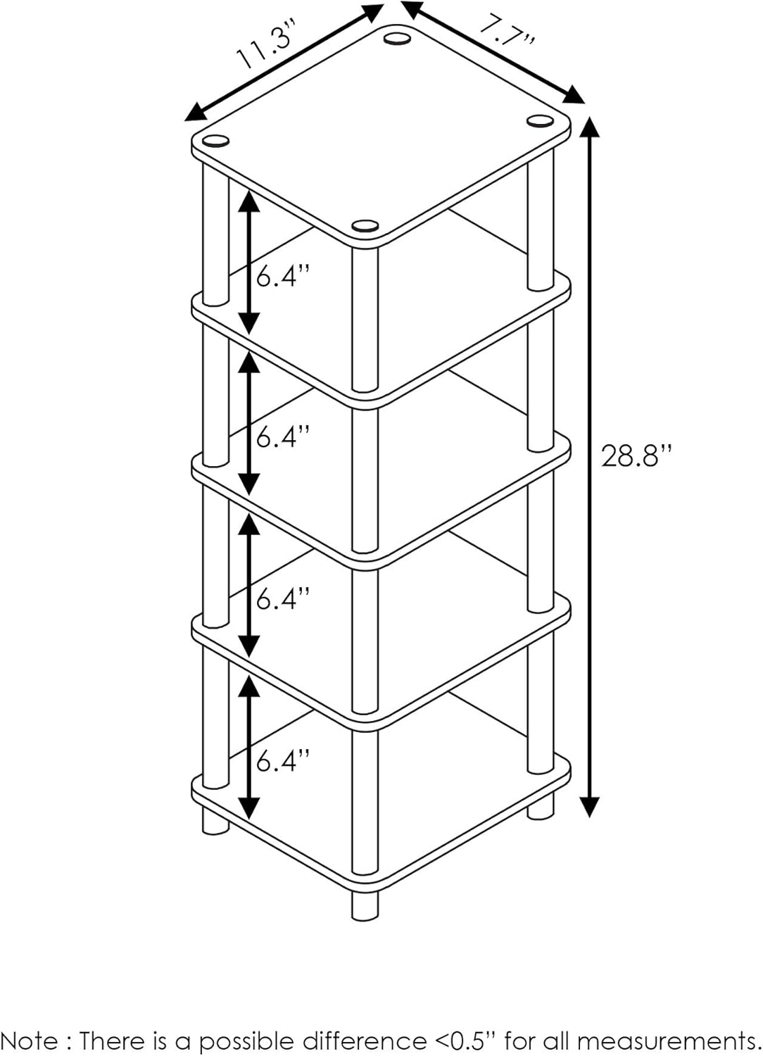 Furinno Turn-N-Tube 4-Bins Storage Rack