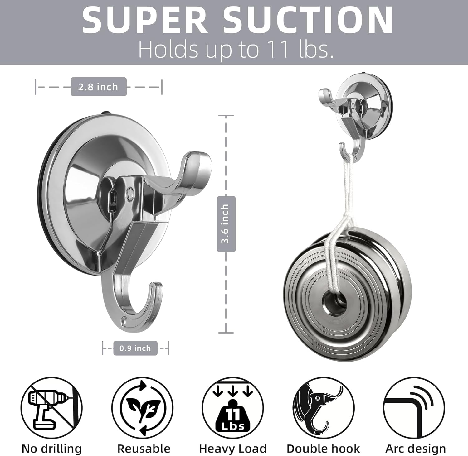 Antimbee Suction Hooks 5 Pack Reusable Hangers