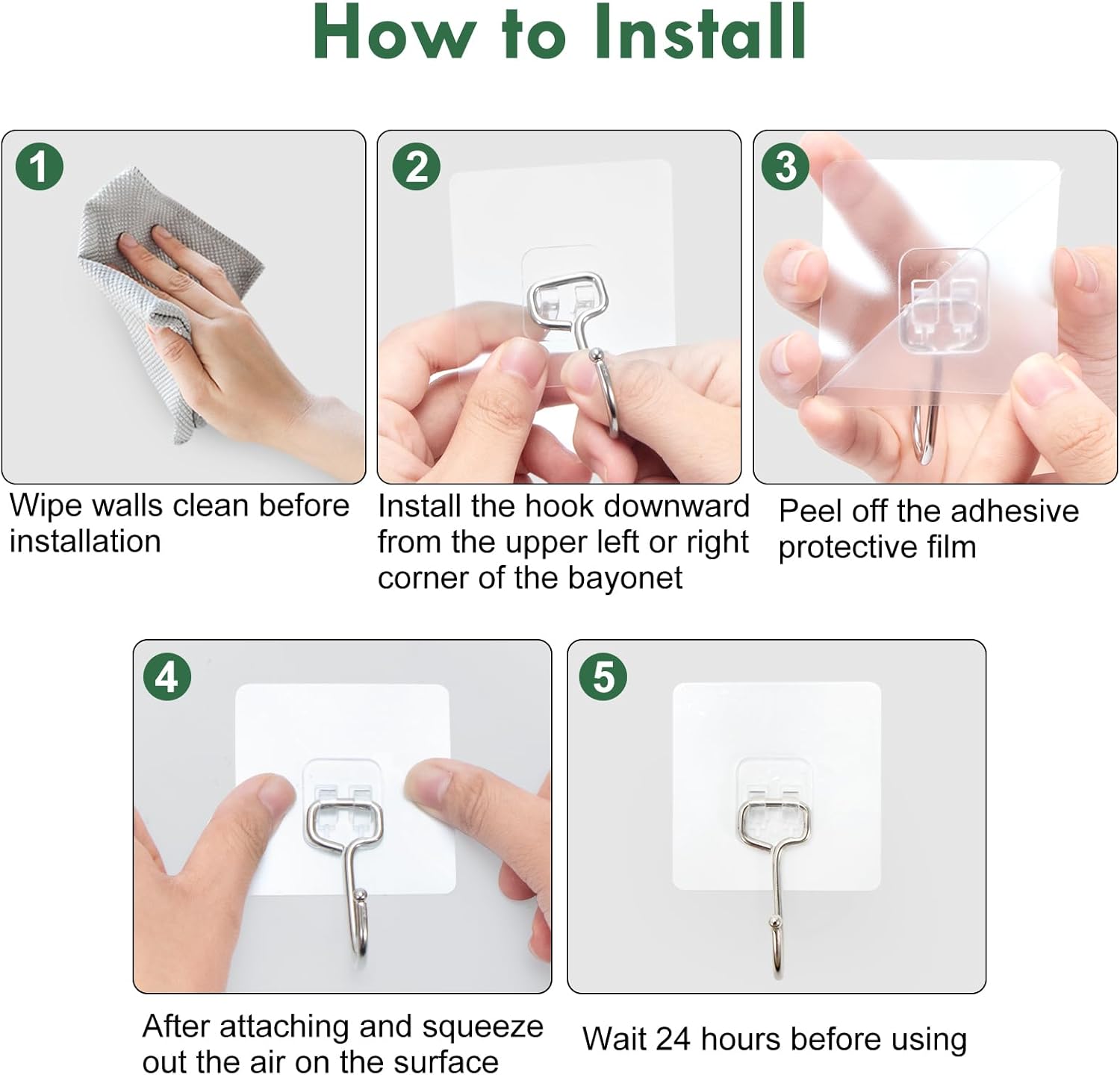 Lsnisni 20 Pack Heavy Duty Adhesive Hooks