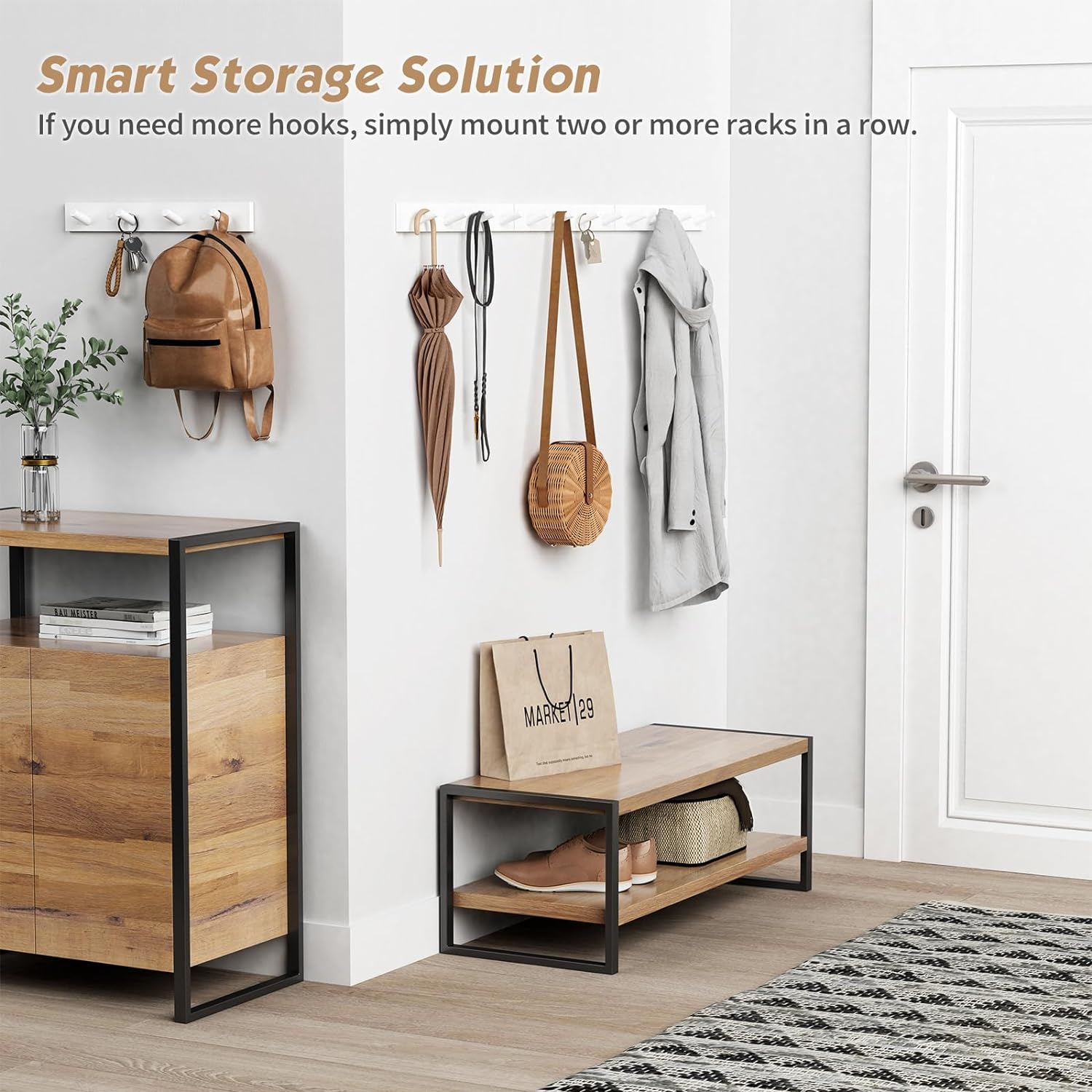 Forbena 4-Pack Heavy Duty Wall Mount Coat Hooks