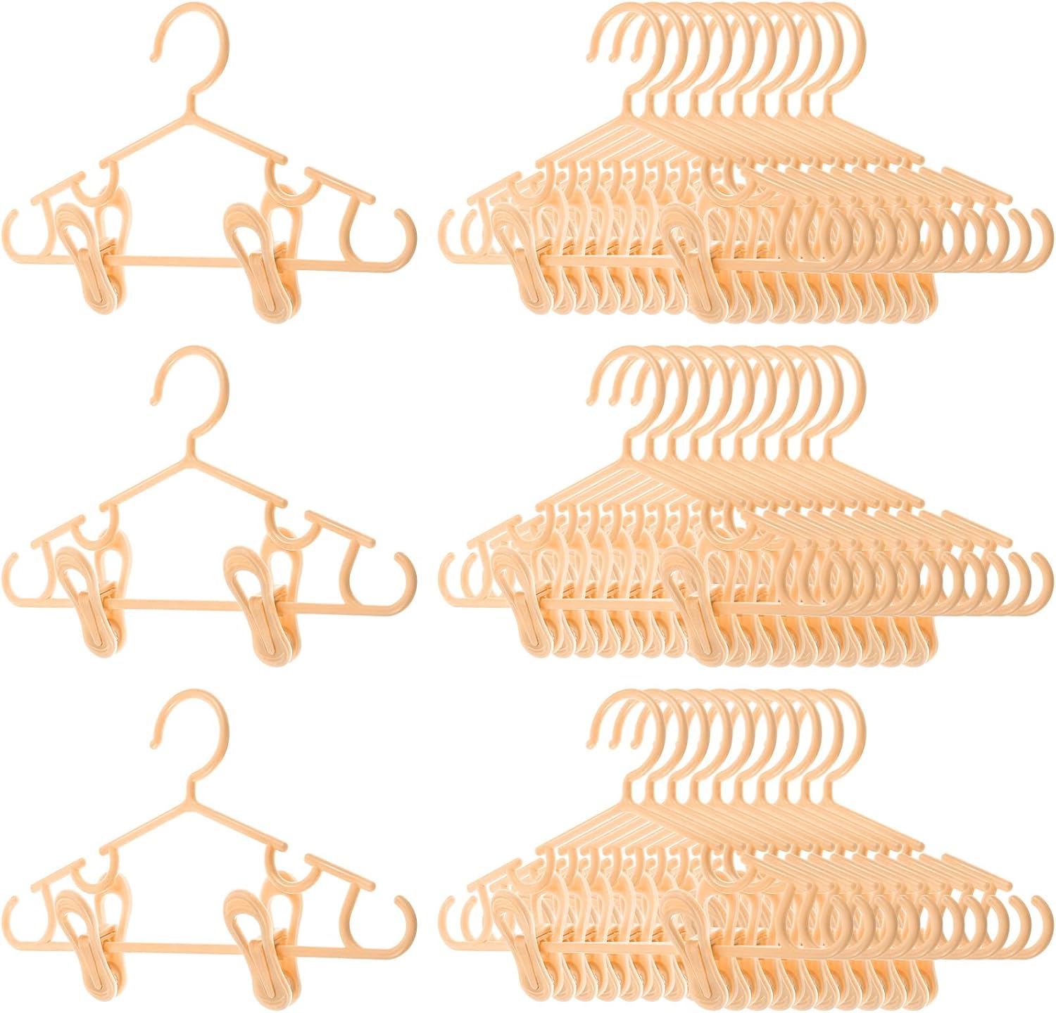Hsei Childrens Clothes Hangers with Clips 40 Pack 80 Clips 120 Total