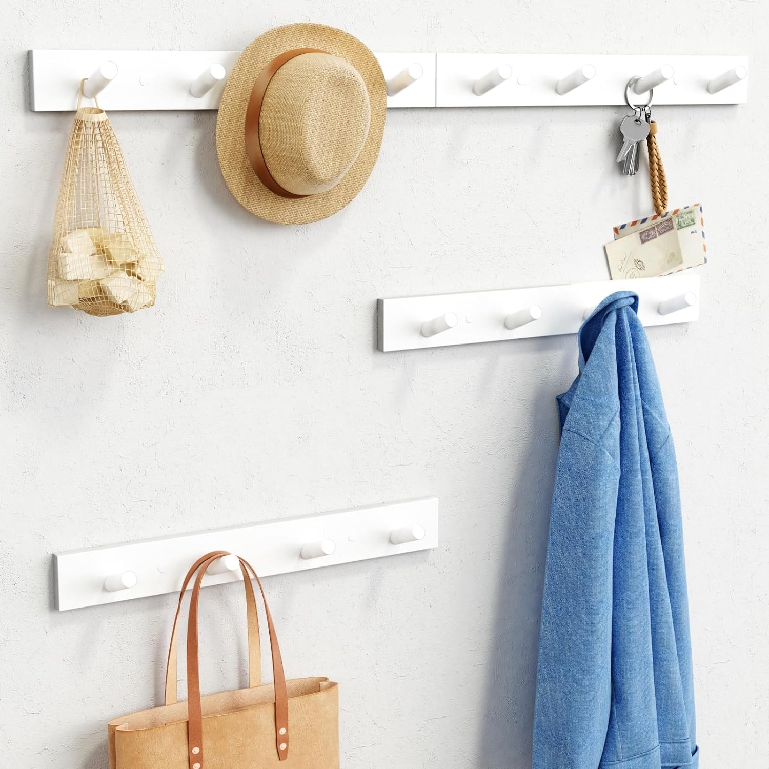 Forbena 4-Pack Heavy Duty Wall Mount Coat Hooks