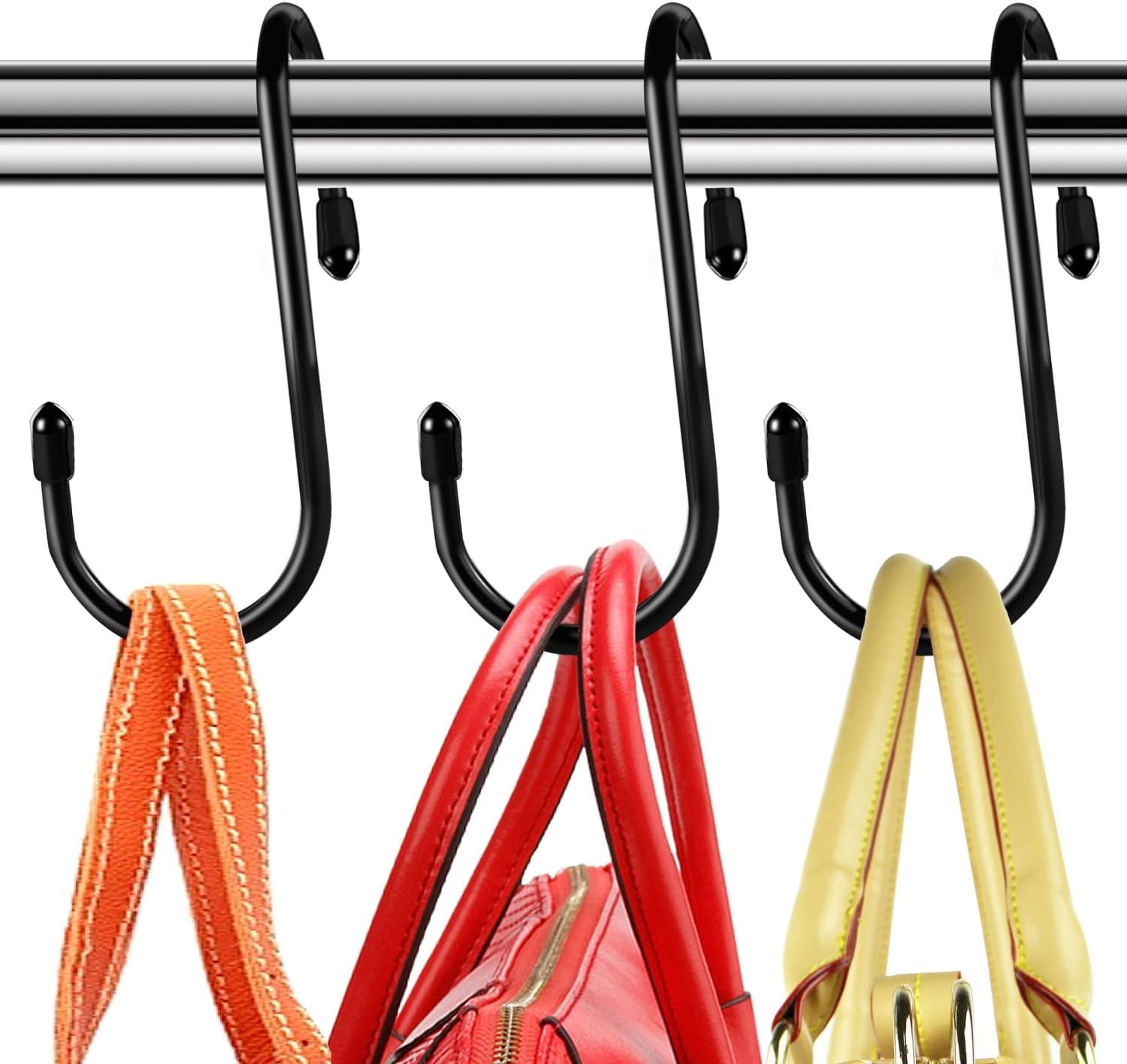 HiGift 8 Pack Black Purse Hangers with Twist Design
