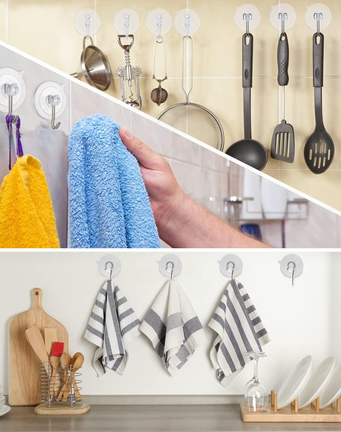 LUPYJI Suction Cup Hooks 15 Pack for Glass Windows and Mirrors
