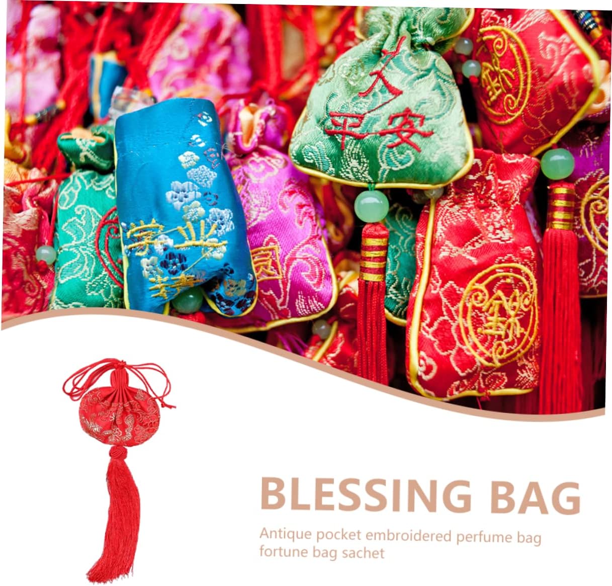 IMIKEYA Decorative Sachet Holder Bag Portable High Grade Chinlon Pouch for Chinese Festivals Holidays Weddings Birthdays