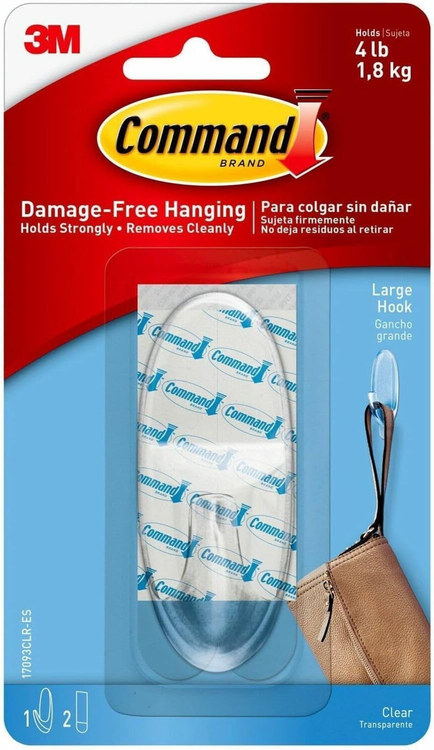 3M Command Clear Hanging Hook Large 4lbs