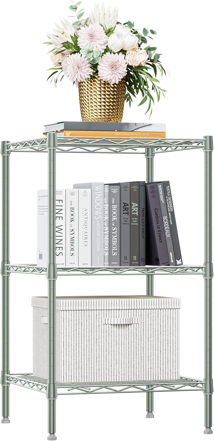 750 Lbs 3-Shelf Wire Shelving Unit for Small Spaces