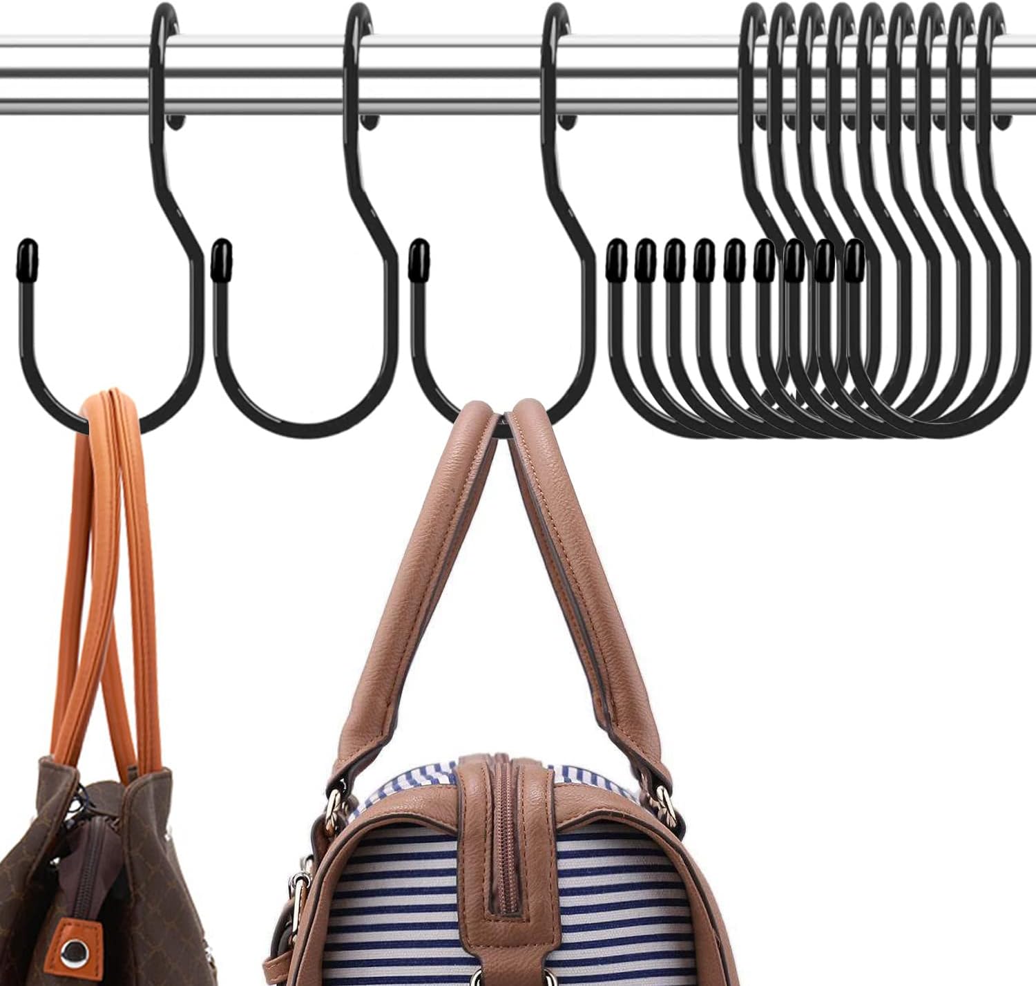 Dhylricher 5 Inch Purse Hanger for Closet 12 Pack Black