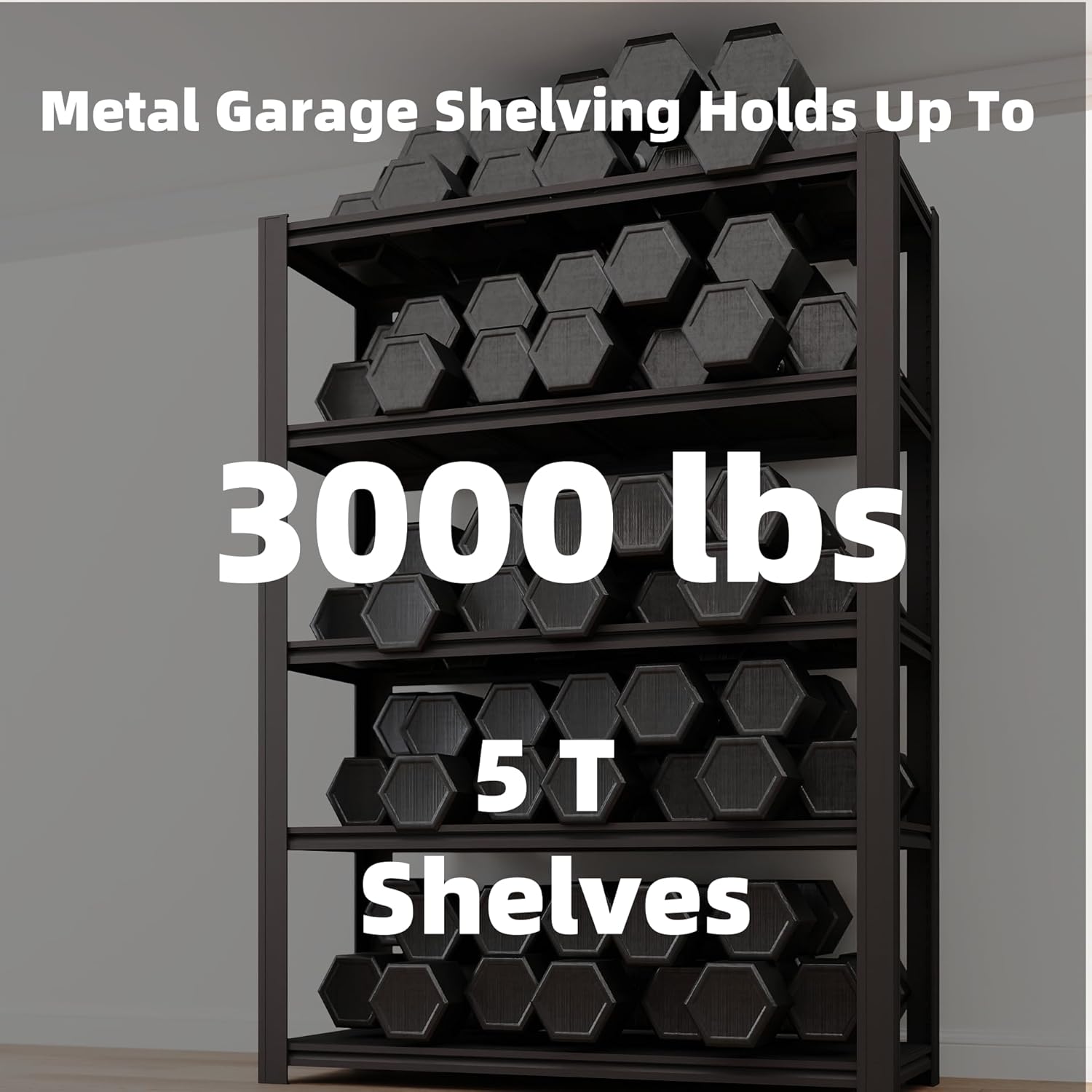 5-Tier 35 W x 158 D x 72 H Heavy Duty Garage Shelving Unit