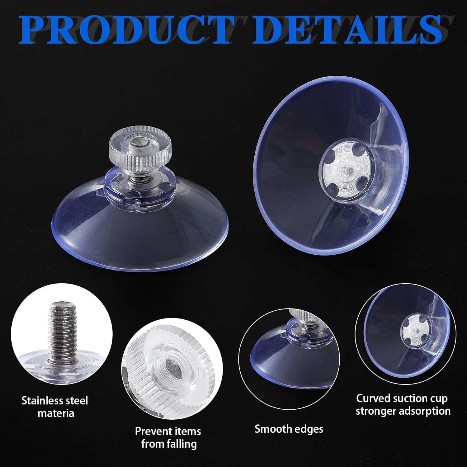 6pcs Clear Suction Cup Glass Pads for Window Decor