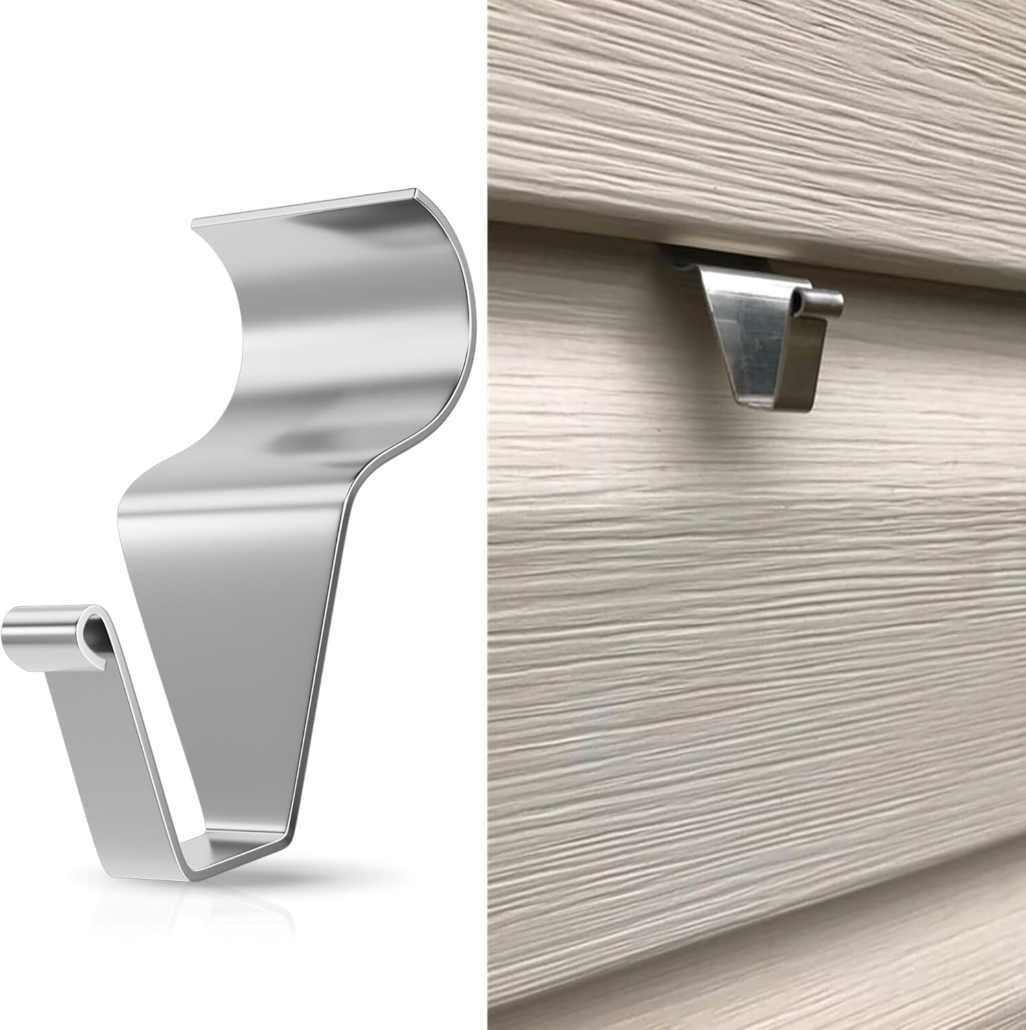 MIUKAA Vinyl Siding Hooks 4-Pack No Hole No Damage Siding Clips for Outdoor Decorations