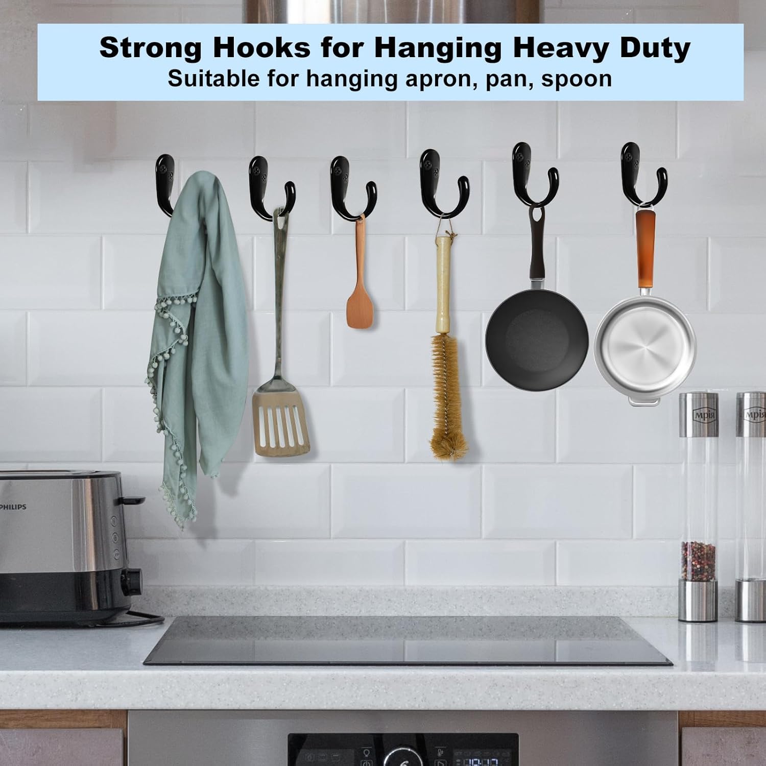 Kruodop 4 Pack Heavy Duty Wall Hooks