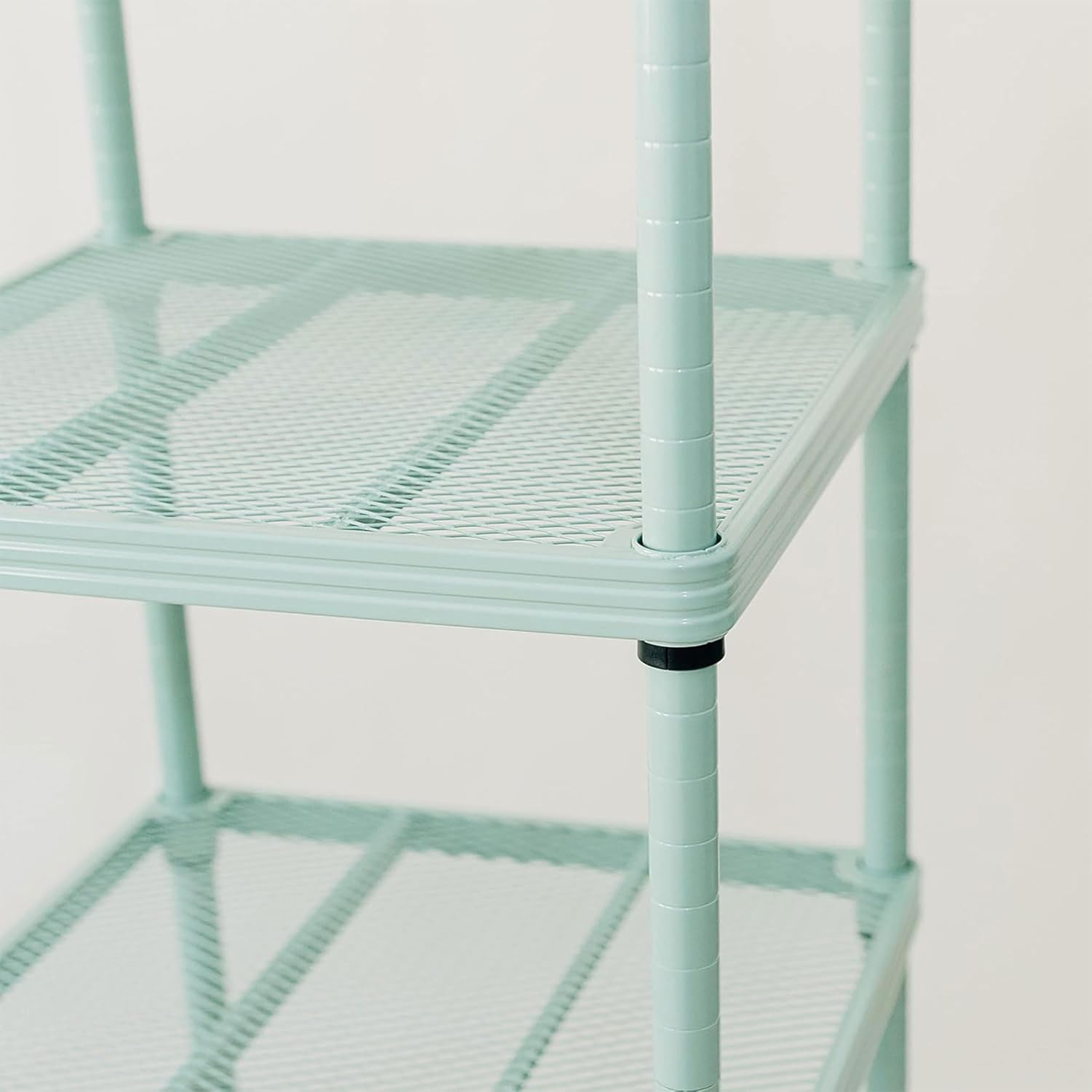 Design Ideas 6 Tier Narrow Metal Storage Shelving Tower Sage Green