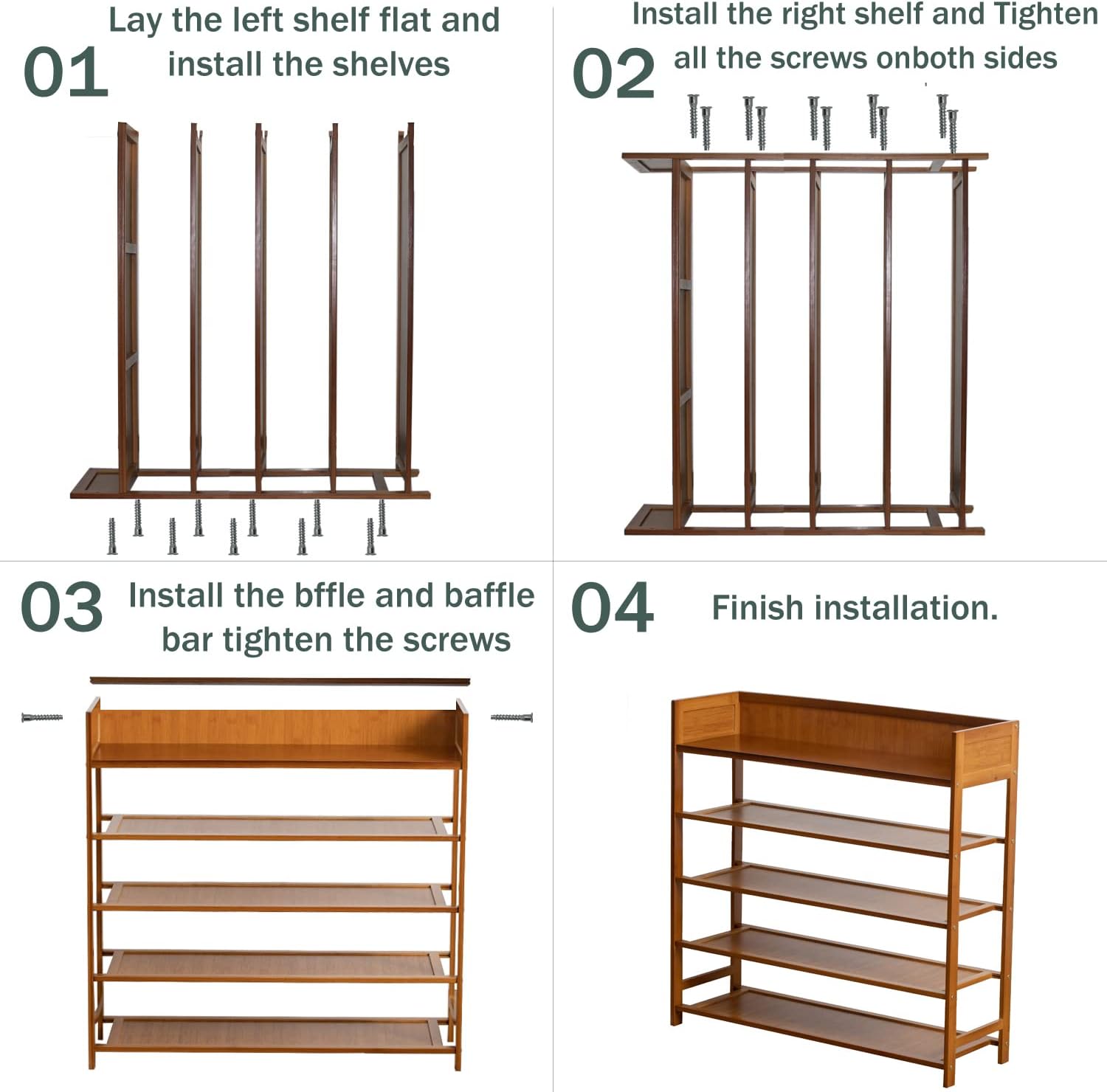 Latifolia Bamboo Shoe Rack 5-Tier Organizer