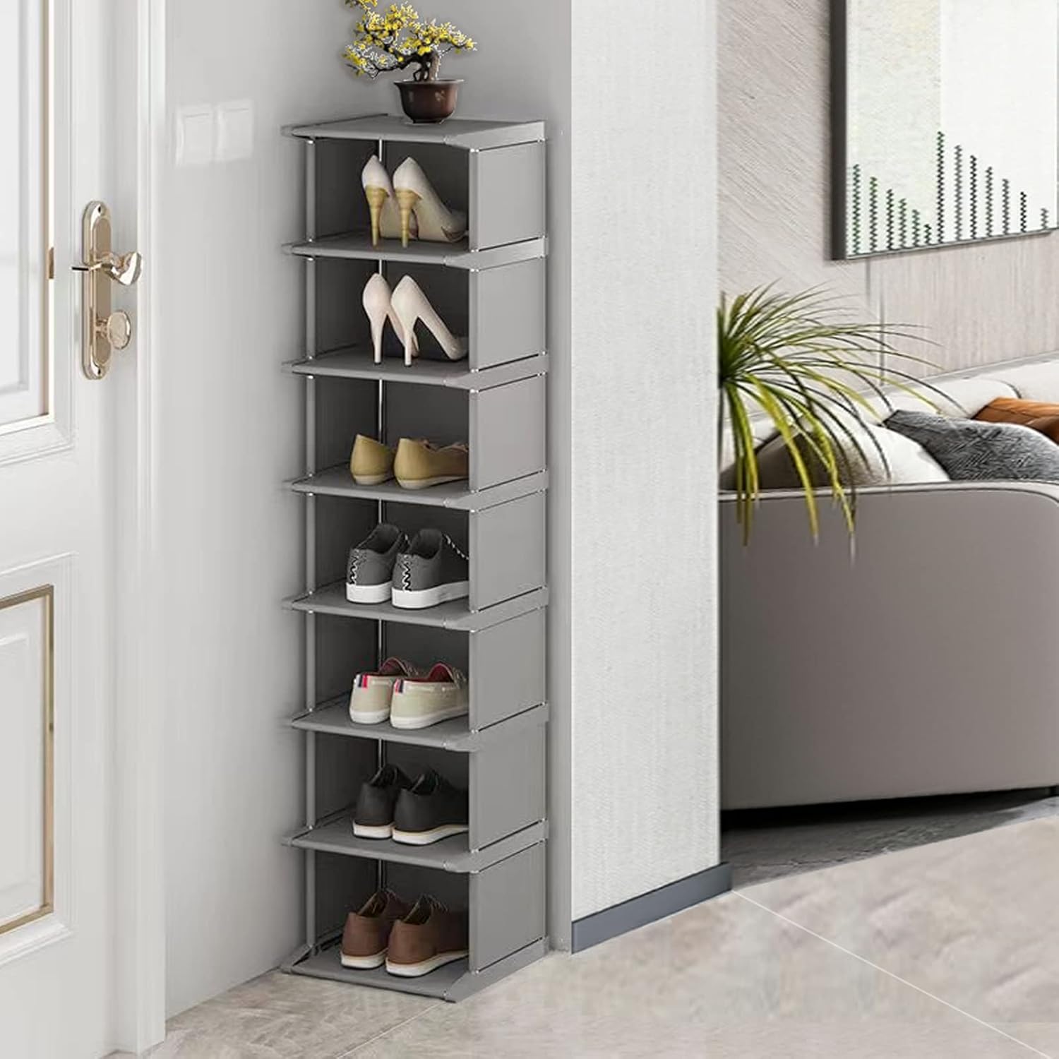 AFOORD Narrow 8 Tier Shoe Rack Tower Organizer