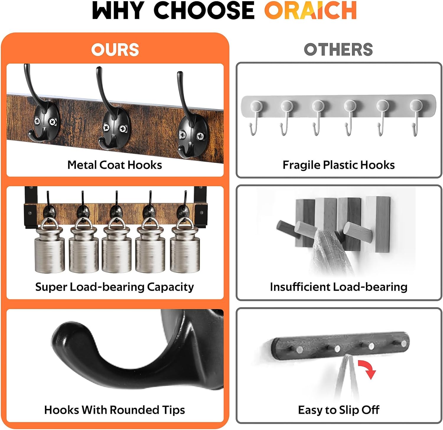 Oraich Wall Hooks with Shelf Coat Rack
