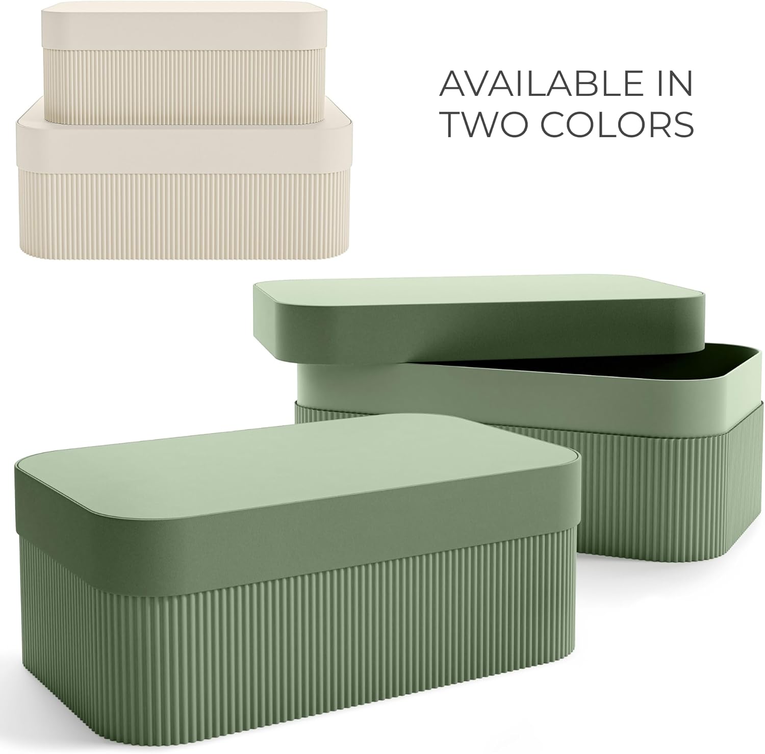 ZICOTO Decorative Storage Boxes with Lids Set of 2