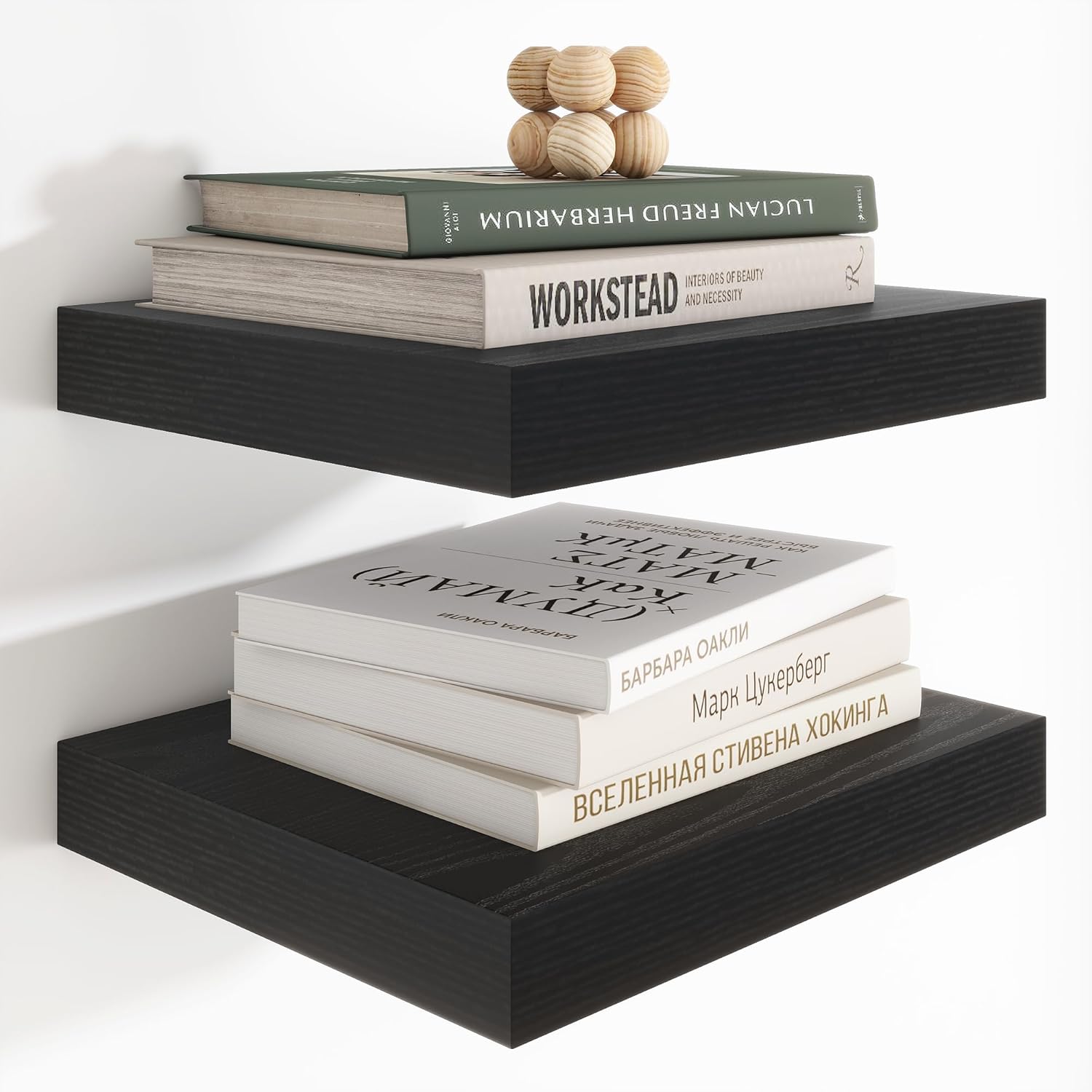 12 Inch Deep Floating Shelves 2Pack Black