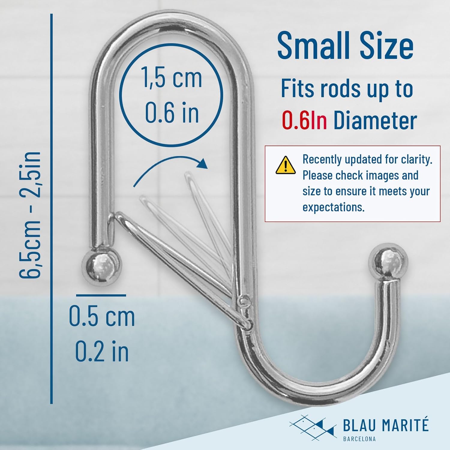 10-Pack Silver S Hooks with Safety Buckle