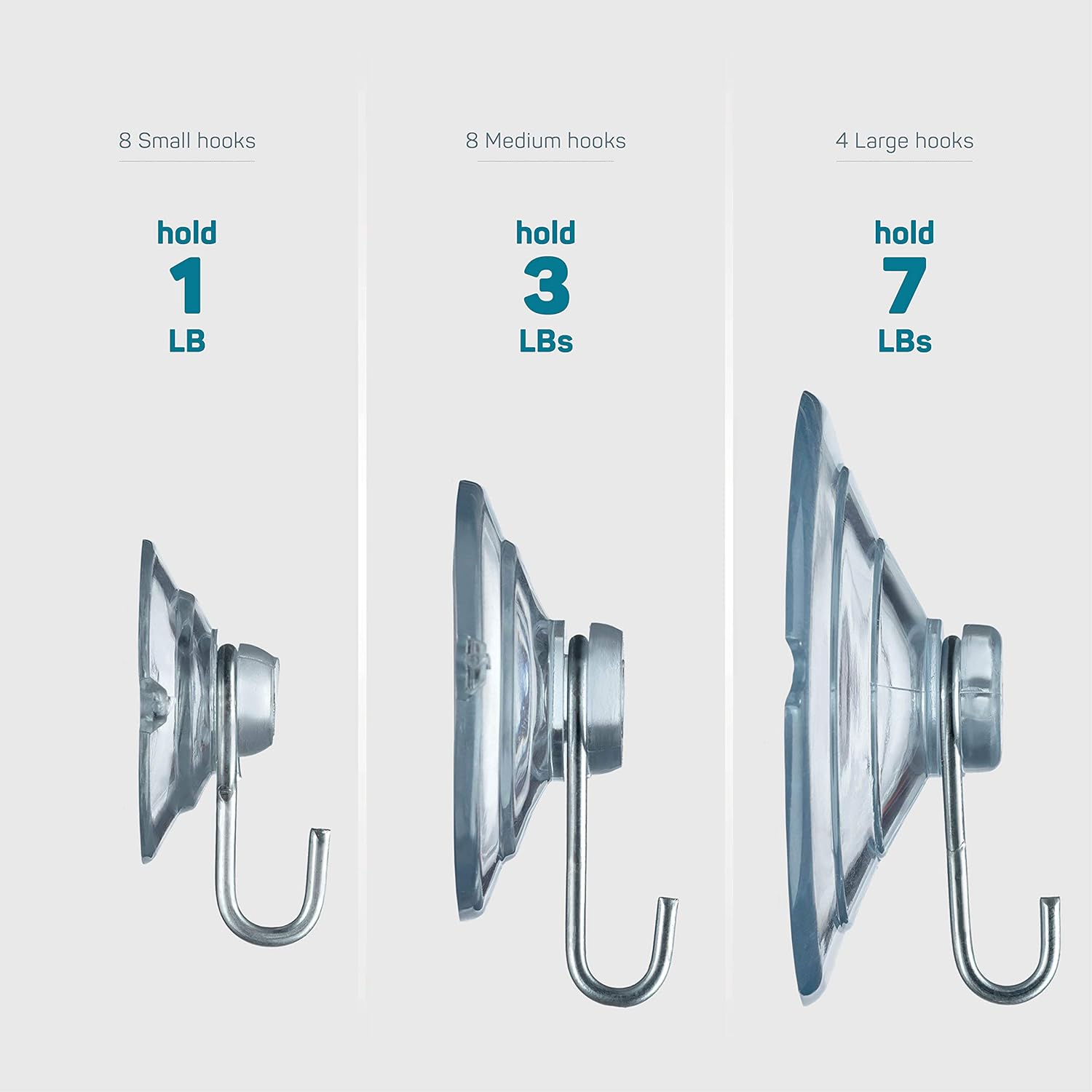 SEWANTA All-Purpose Suction Cup Hooks 10 Pack Combo Set