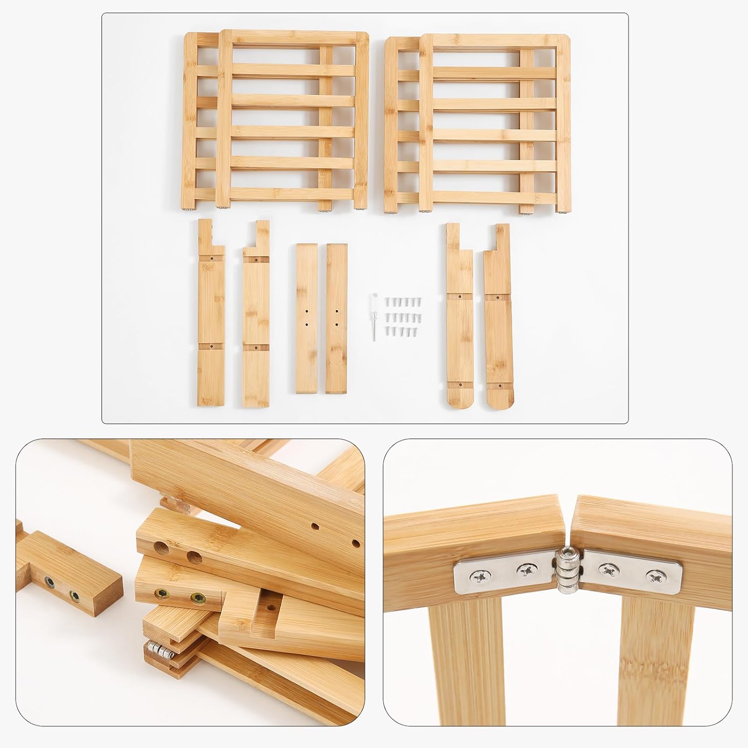 Varhomax Bamboo Shoe Rack 4 Tier Free Standing