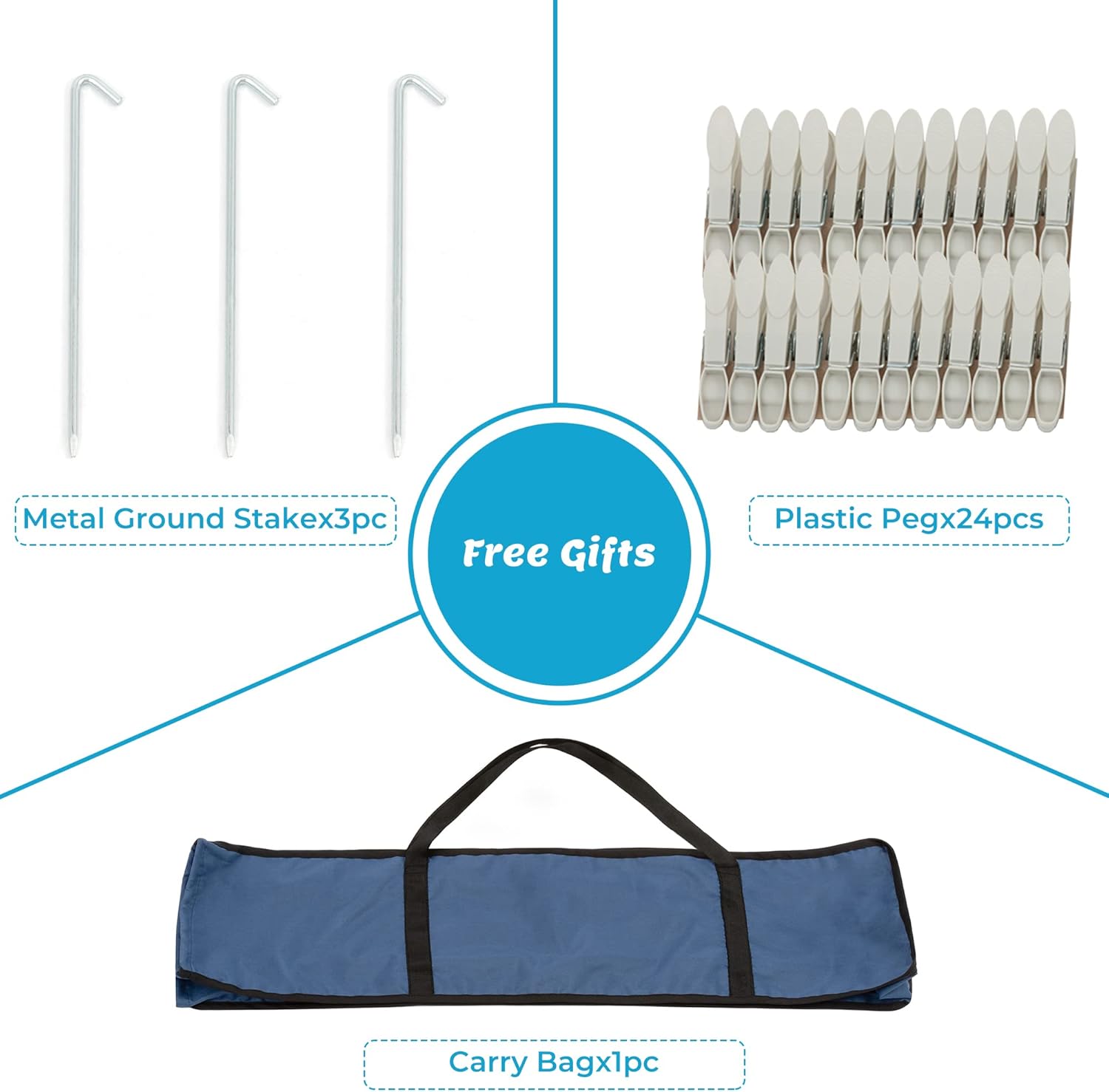 JS HANGER 4-arm Aluminum Clothesline Drying Rack