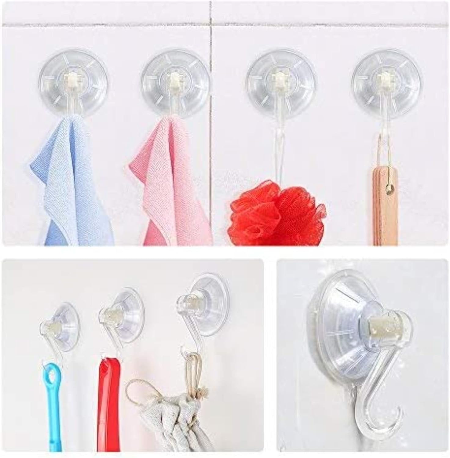6 Pack Ultra Heavy Duty Suction Cup Hooks