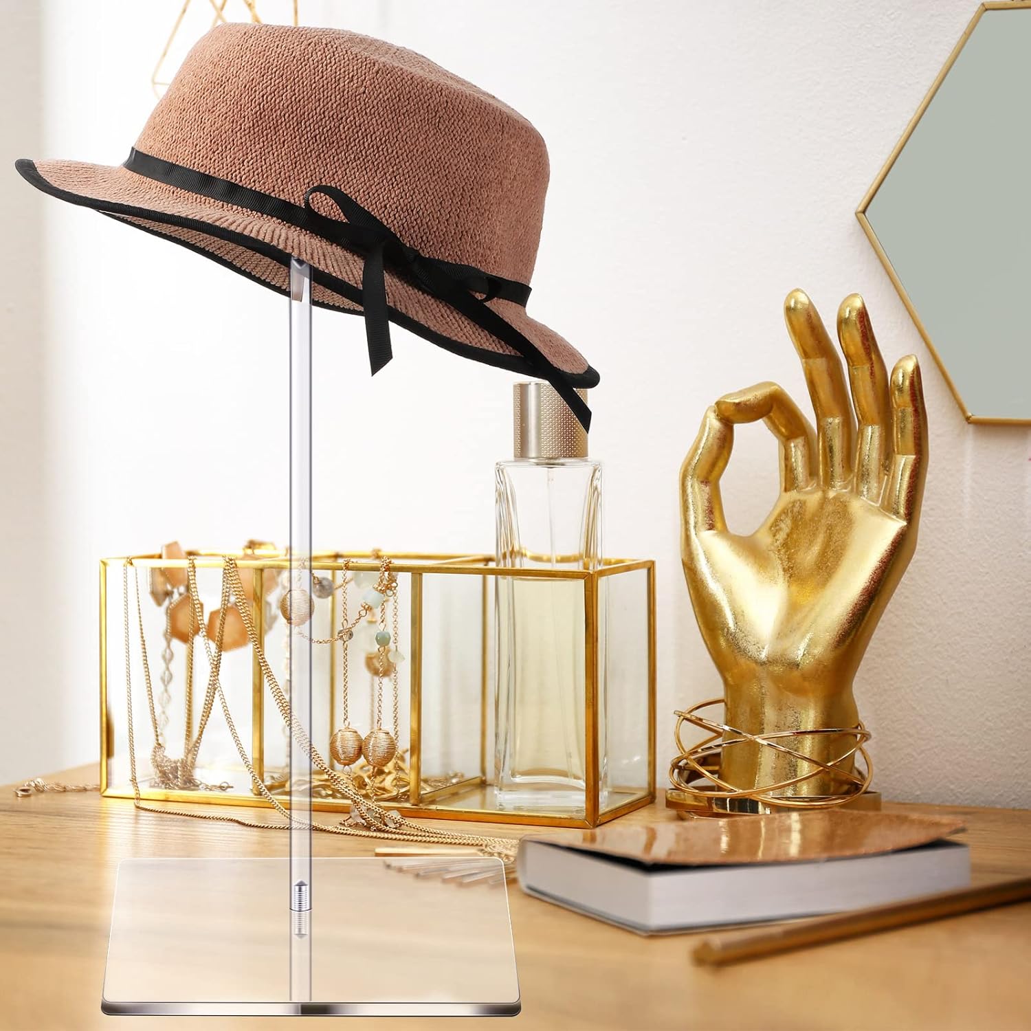 Chunful 4 Piece Acrylic Hat Stand Display Rack