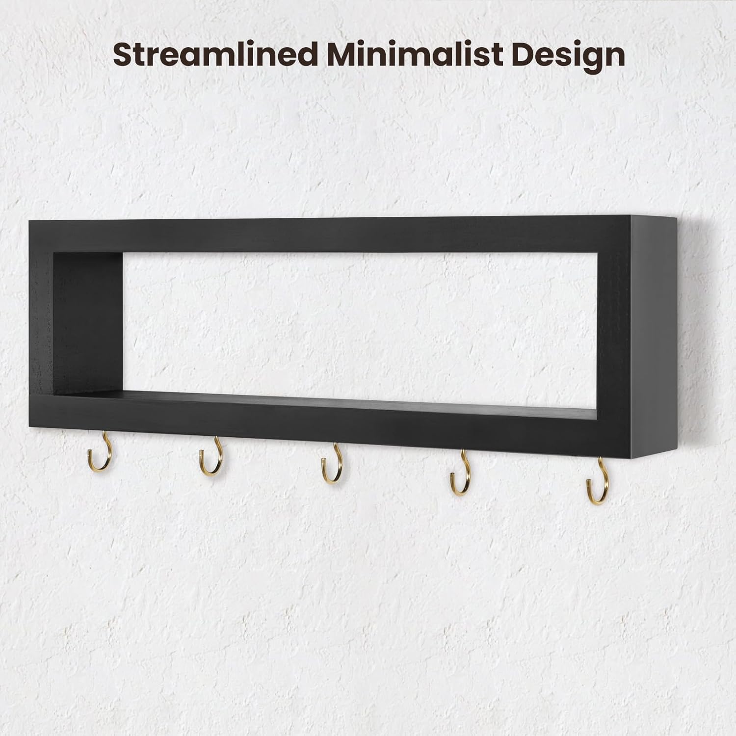 Lwenki Wall Shelf with Hooks Key and Wallet Holder