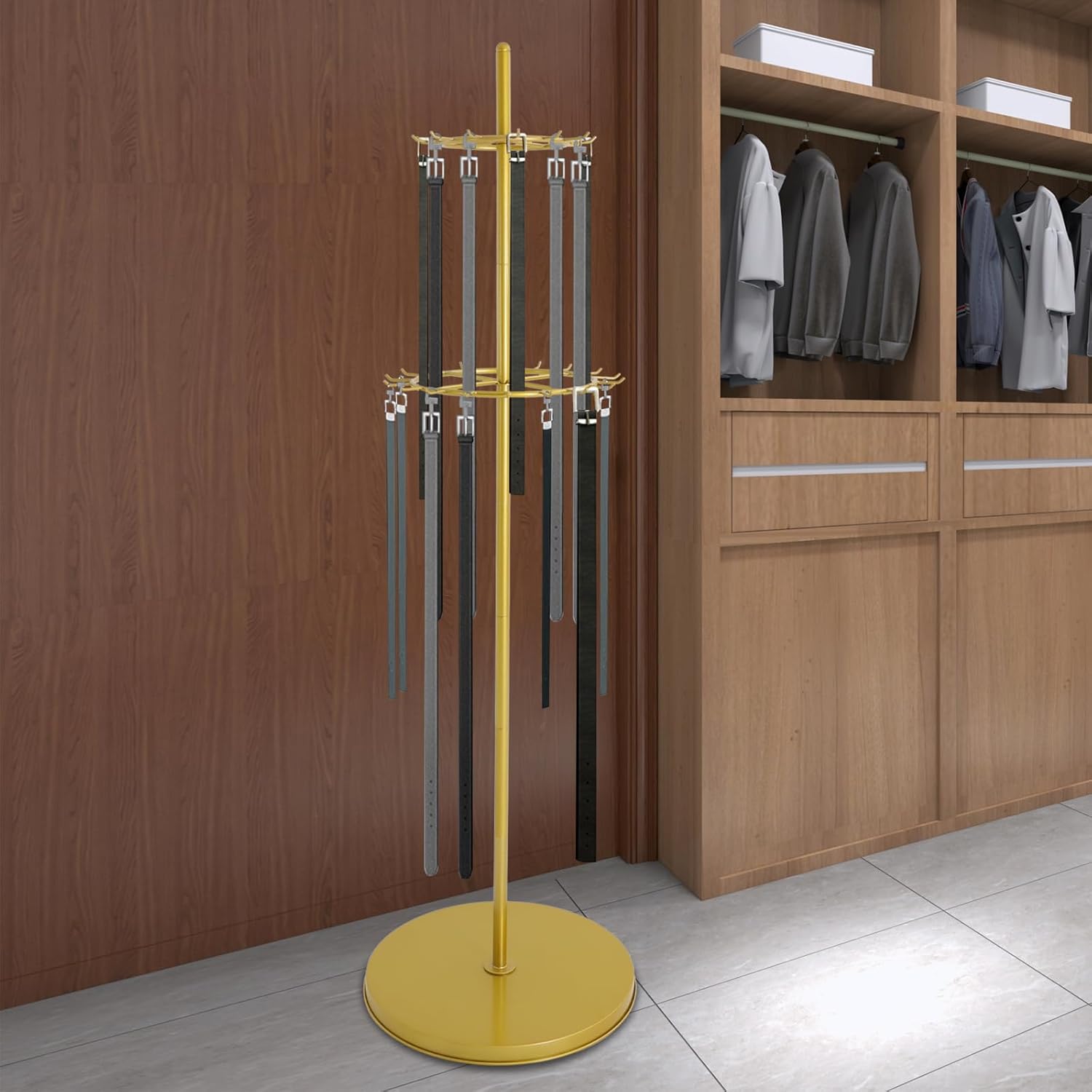 661in Gold Belt Display Tie Scarf Rack