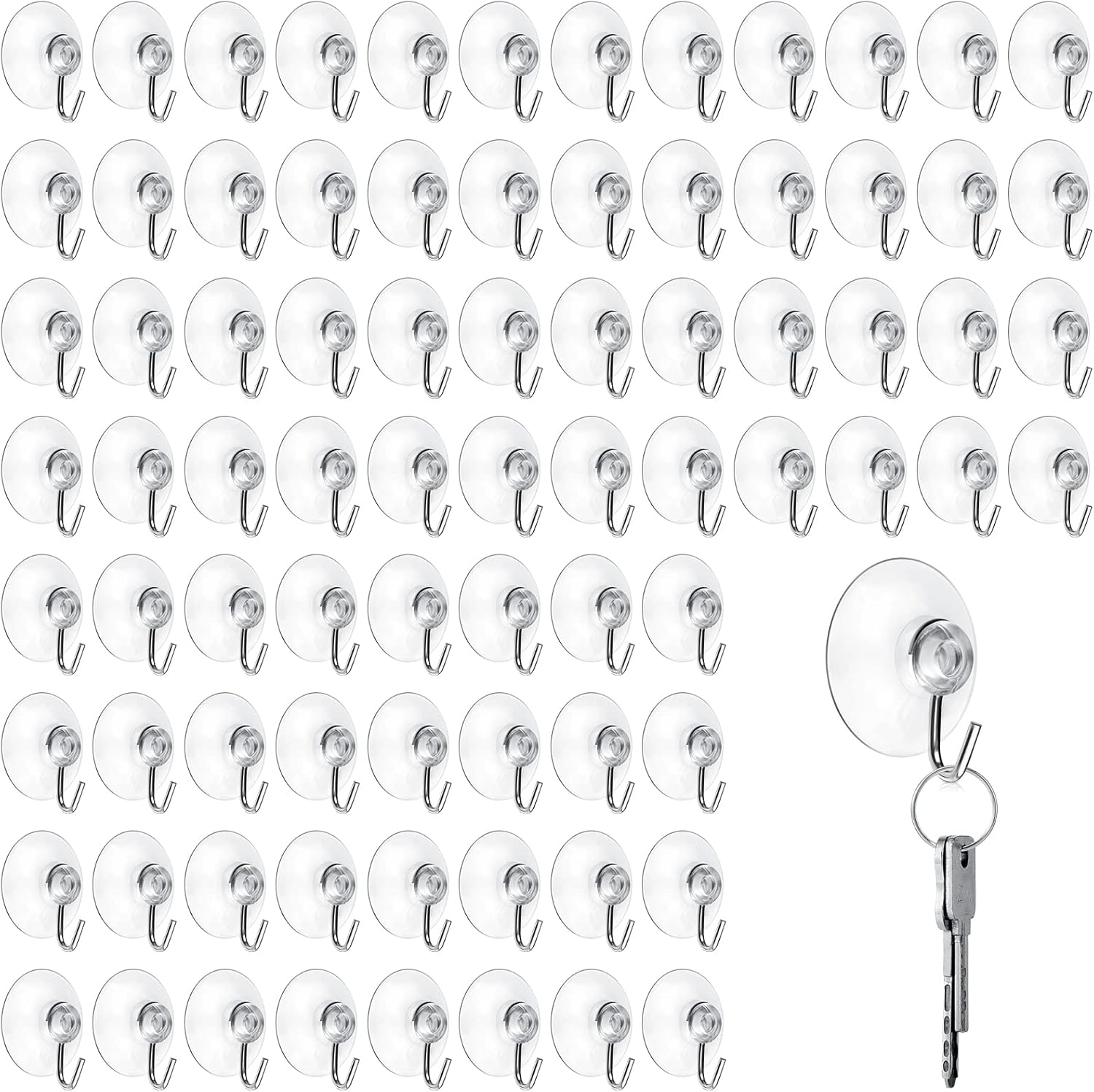 Mudder Suction Cup Hooks with Metal Hooks - 50 Pieces 45 mm